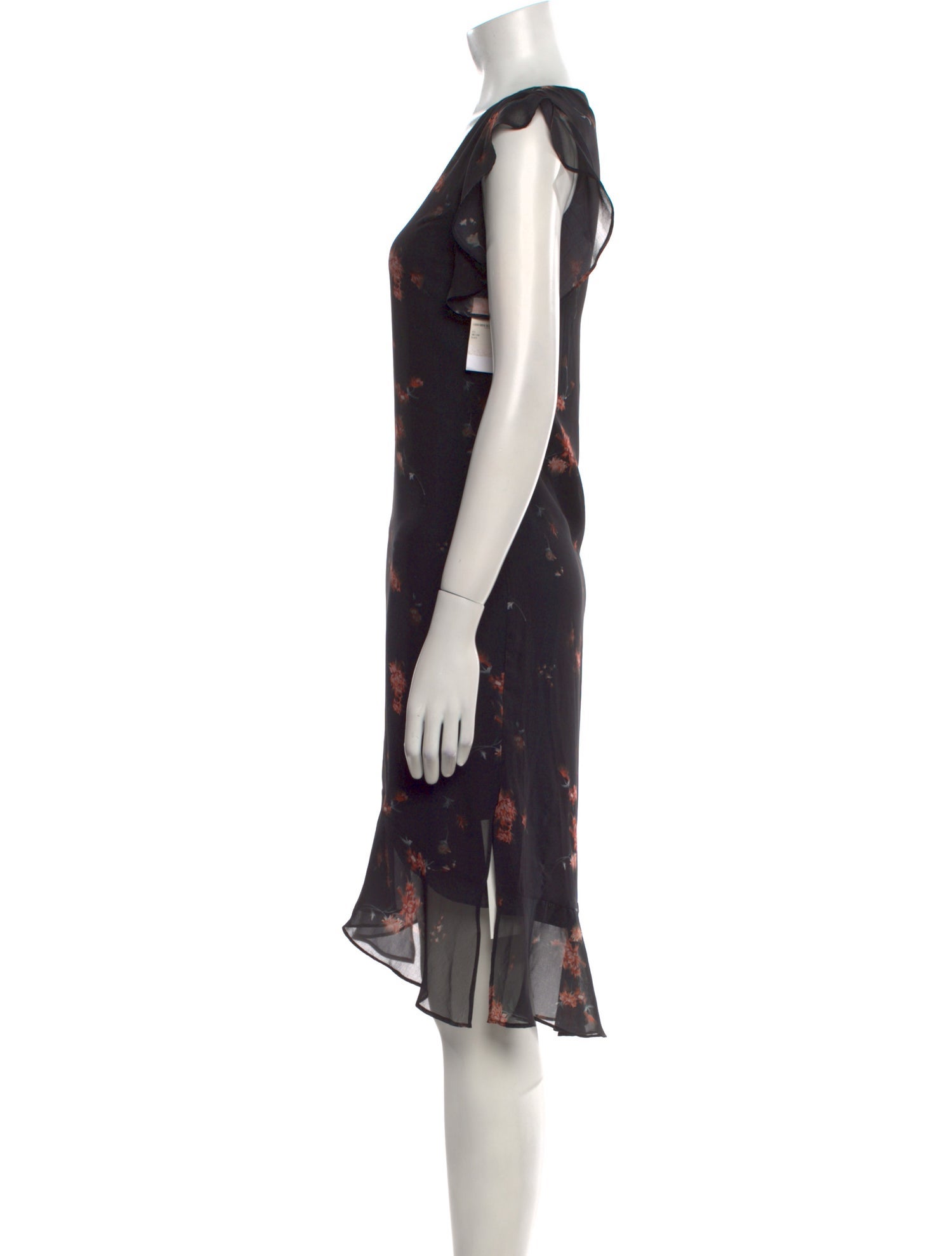 AllSaints Floral Print Midi Length Dress