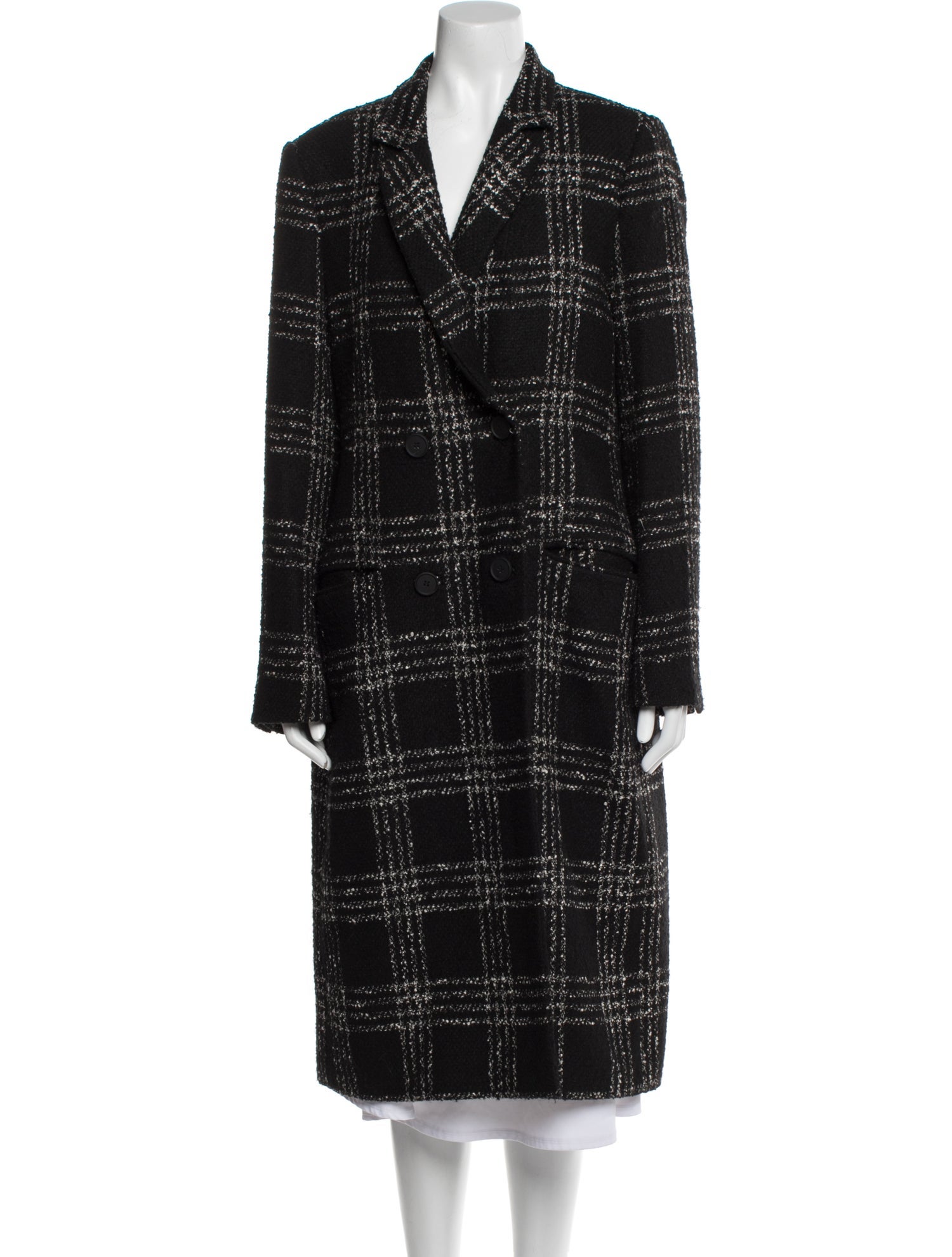AllSaints Bexa Check Coat Plaid Print Coat