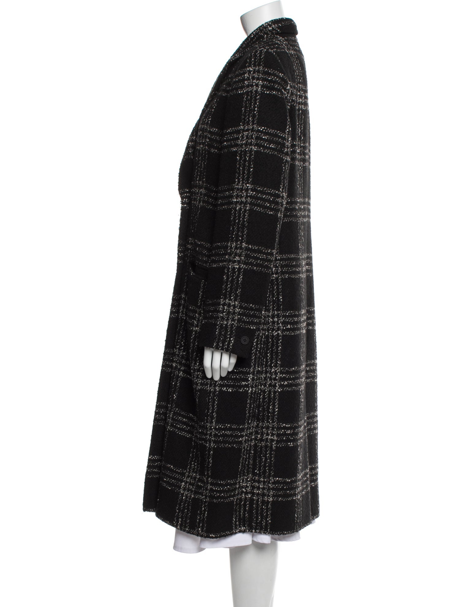 AllSaints Bexa Check Coat Plaid Print Coat