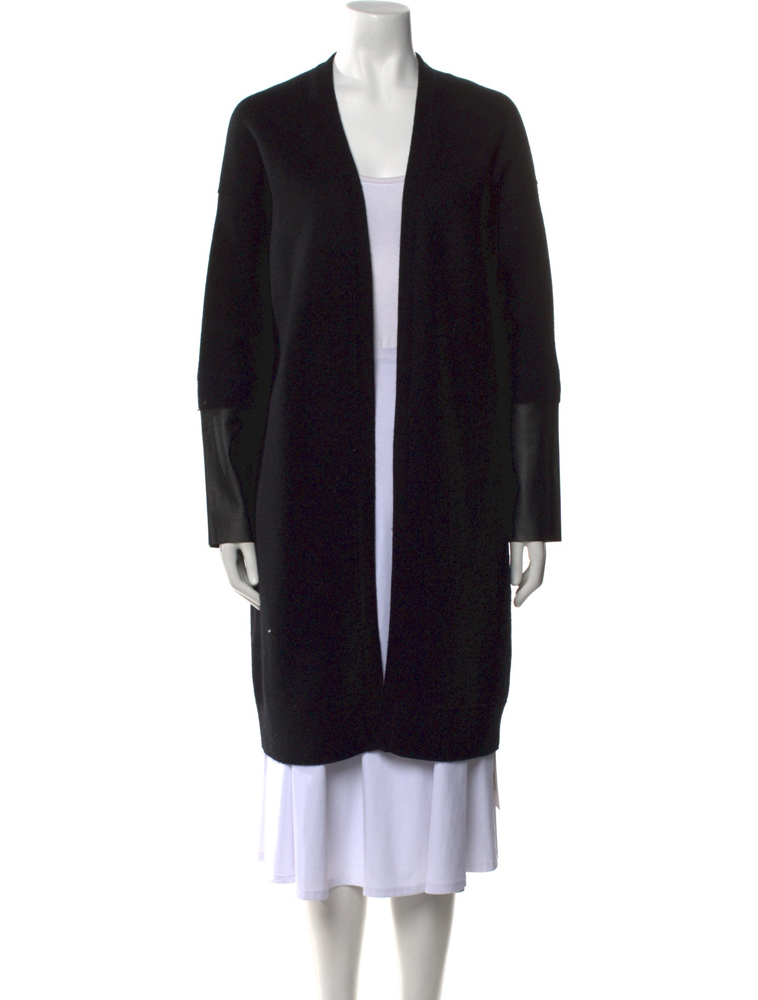 AllSaints Merino Wool Open Front Sweater