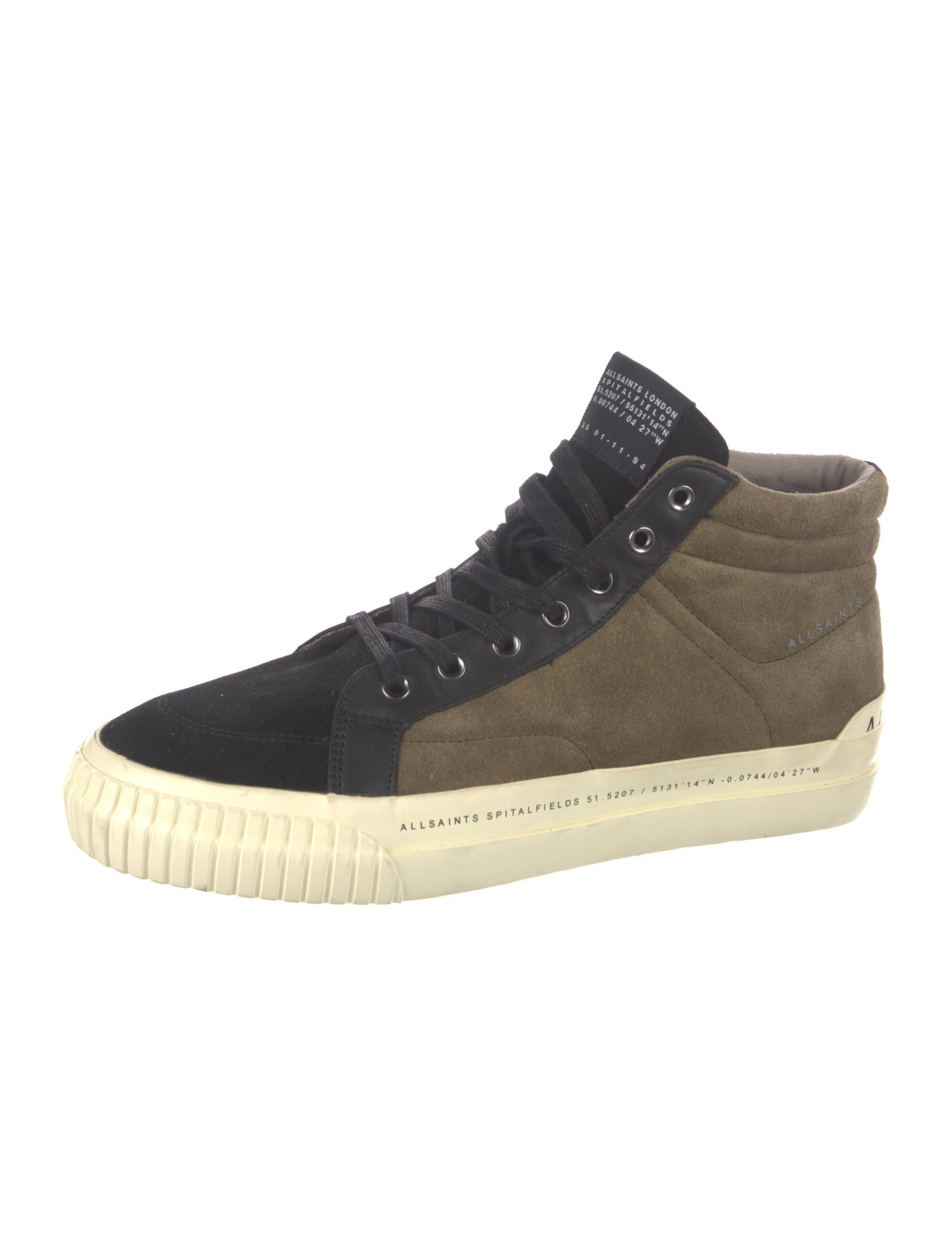 AllSaints Suede Colorblock Pattern Sneakers