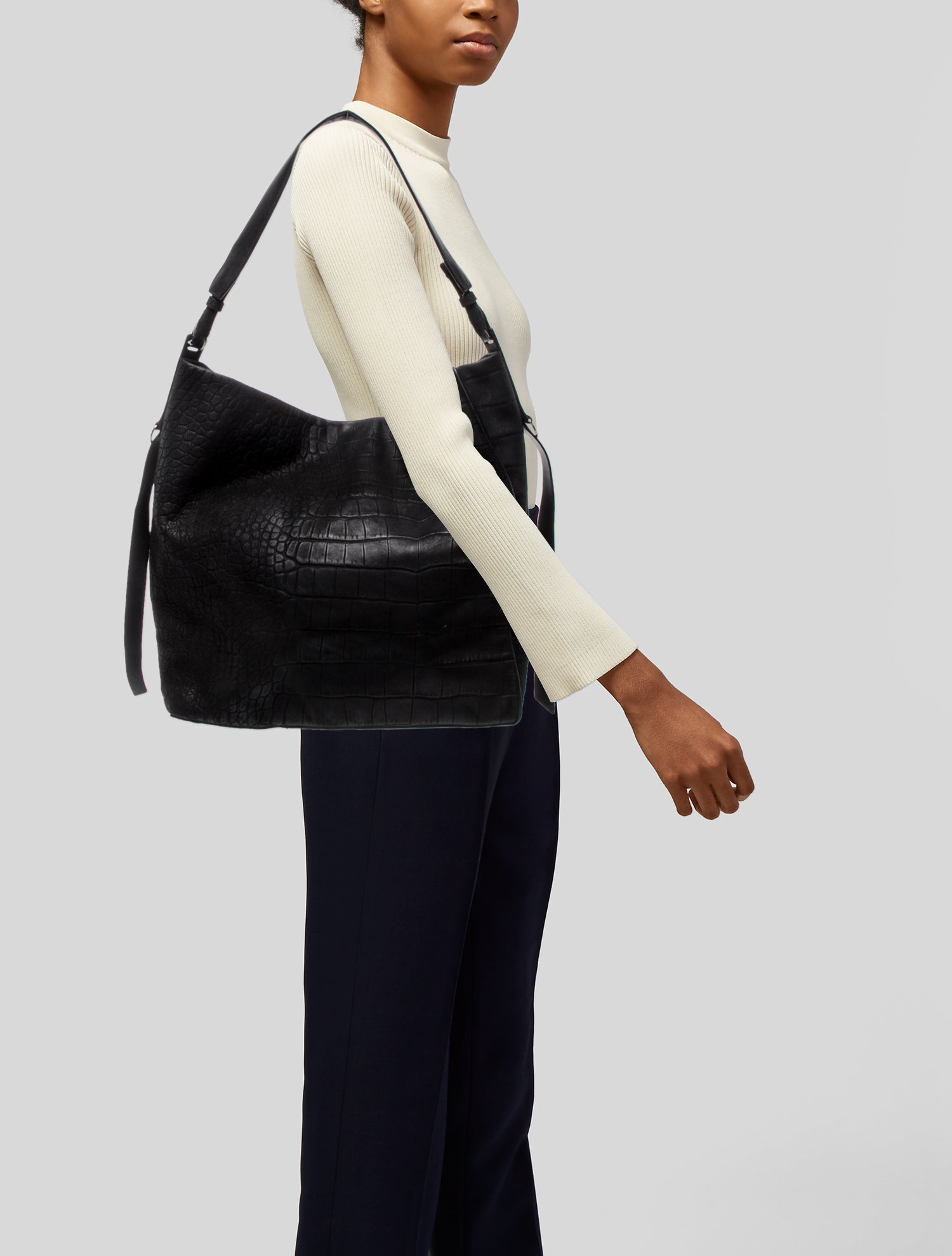 AllSaints Embossed Leather Hobo