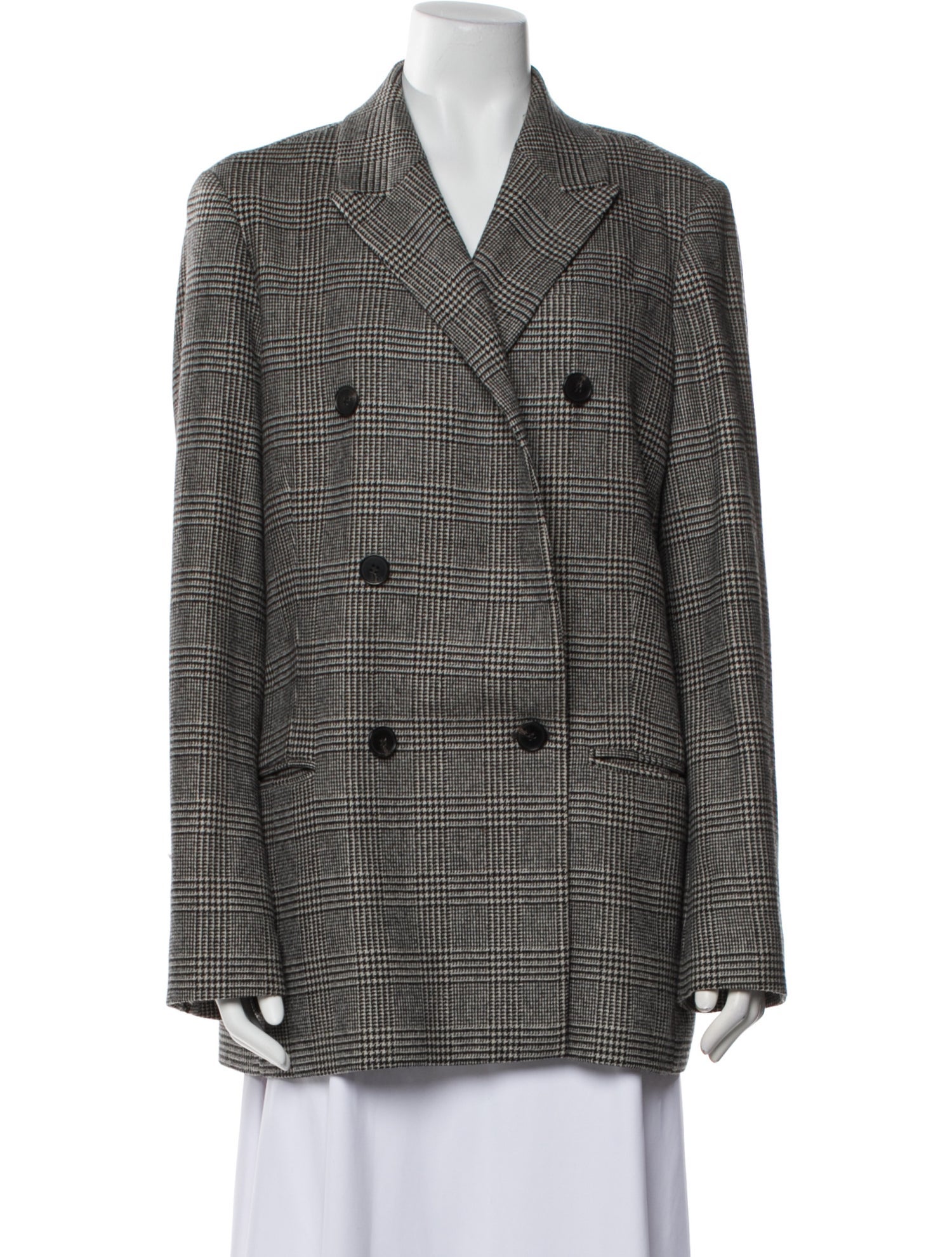 AllSaints Wool Plaid Print Blazer