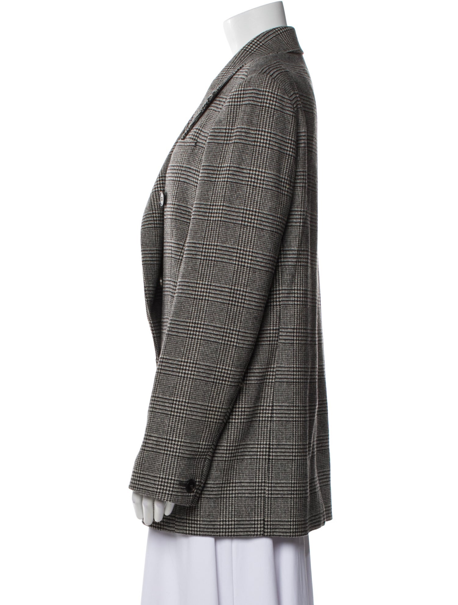 AllSaints Wool Plaid Print Blazer