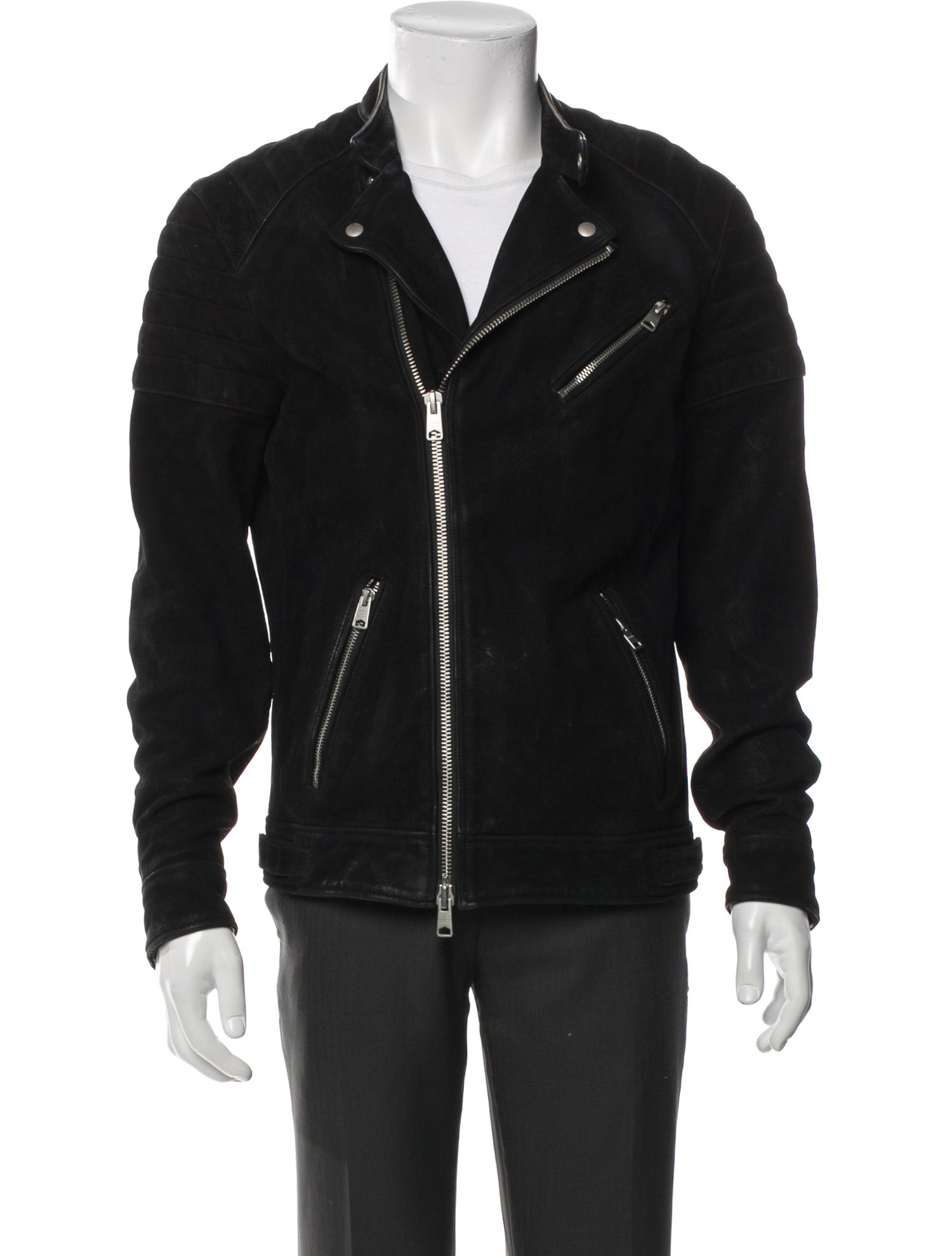 AllSaints Calf Leather Moto Jacket