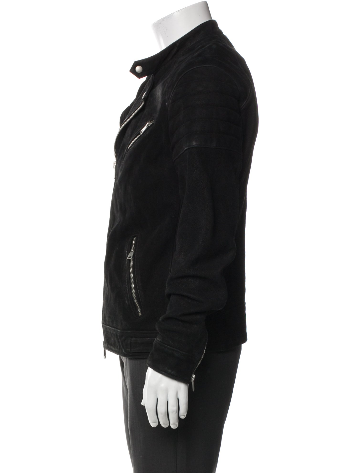 AllSaints Calf Leather Moto Jacket
