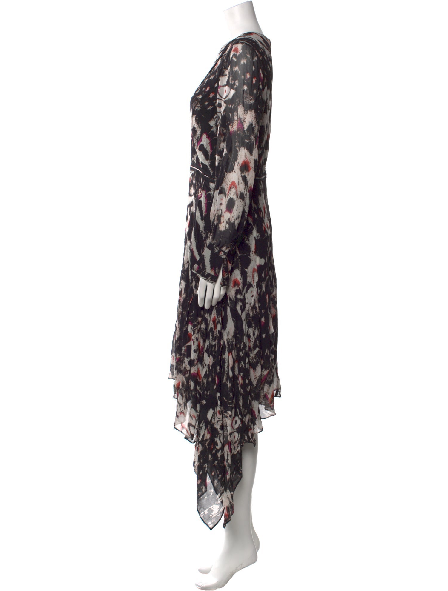 AllSaints Floral Print Midi Length Dress