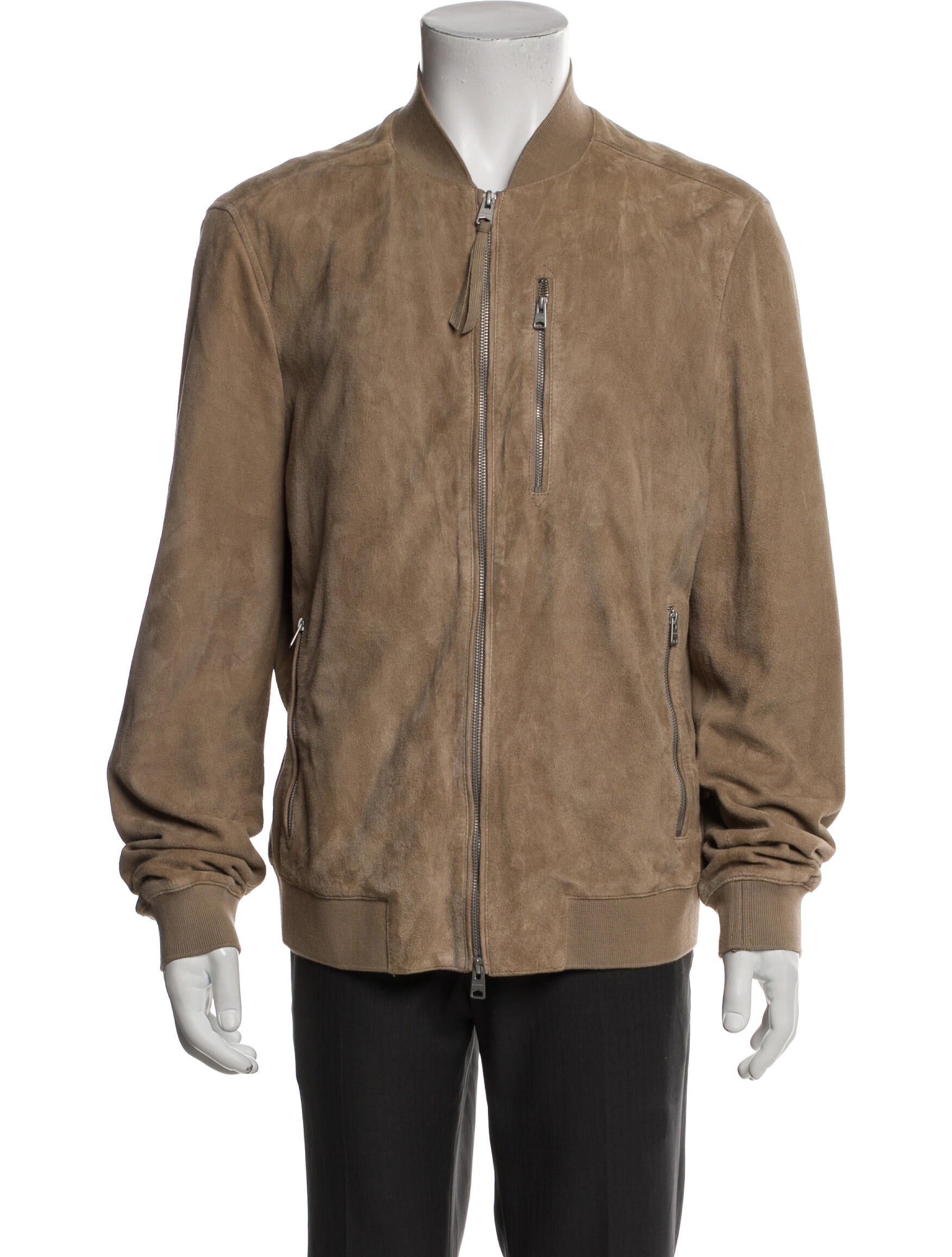 AllSaints Goat Leather Bomber Jacket