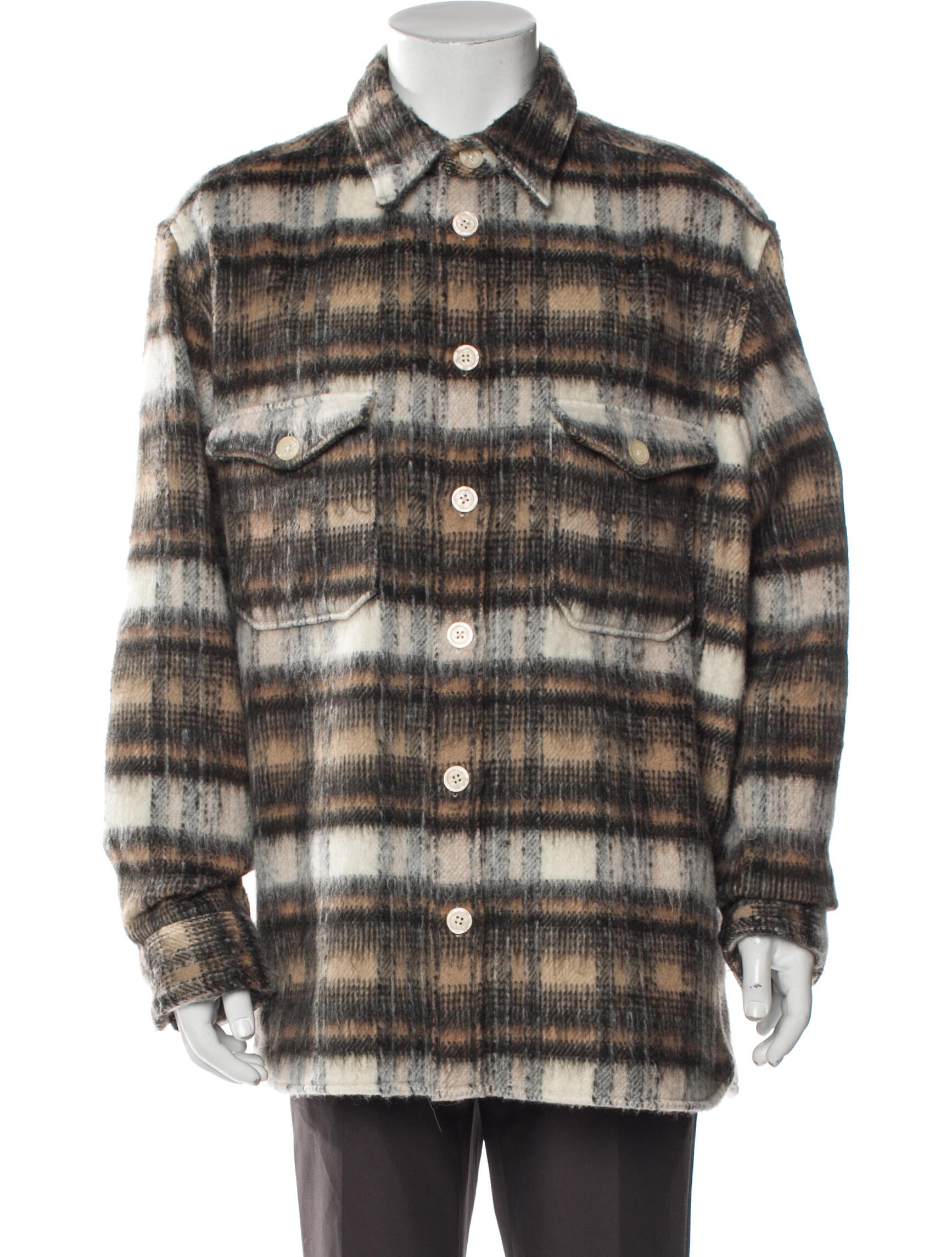 AllSaints Plaid Print Trucker Jacket