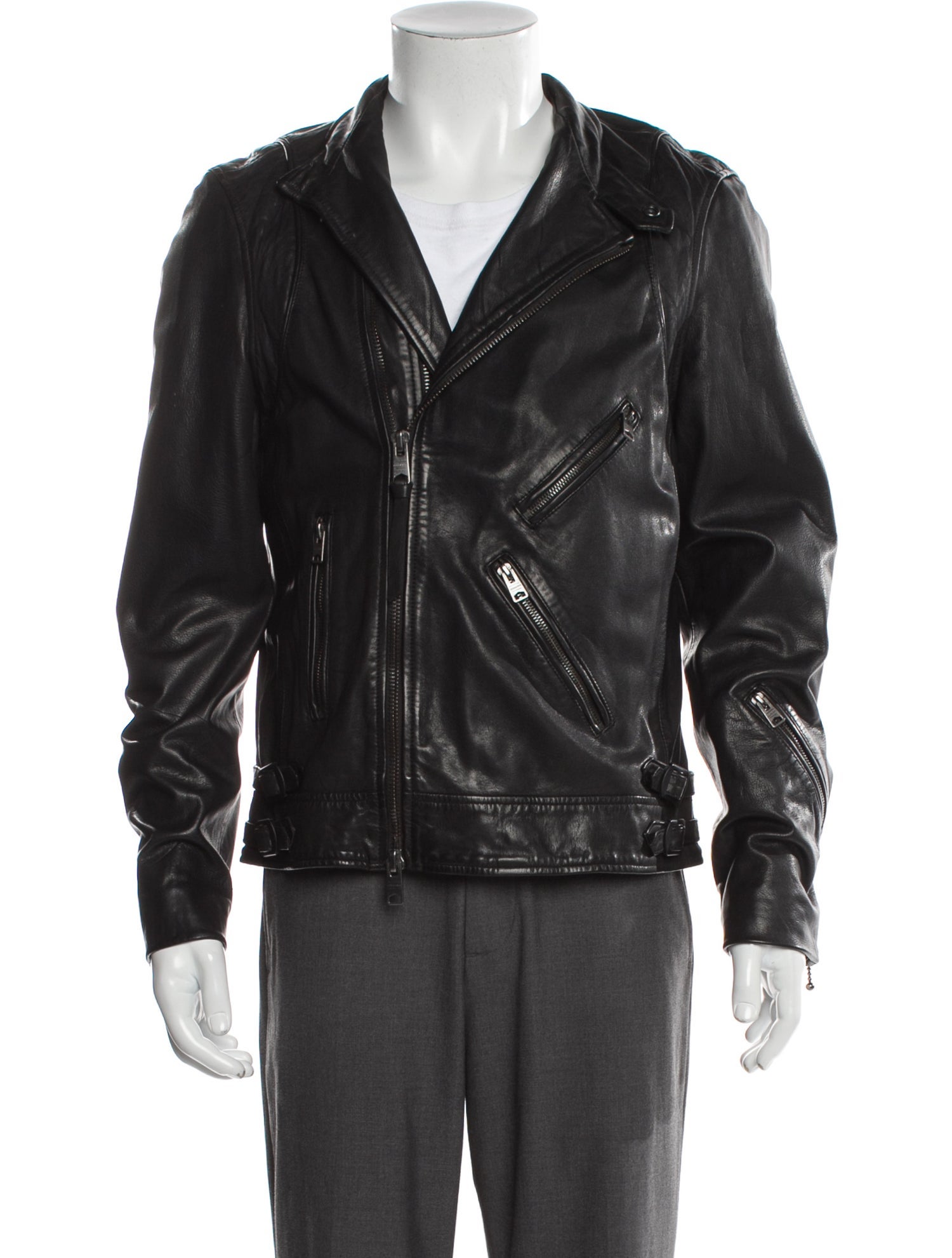 AllSaints Lamb Leather Moto Jacket