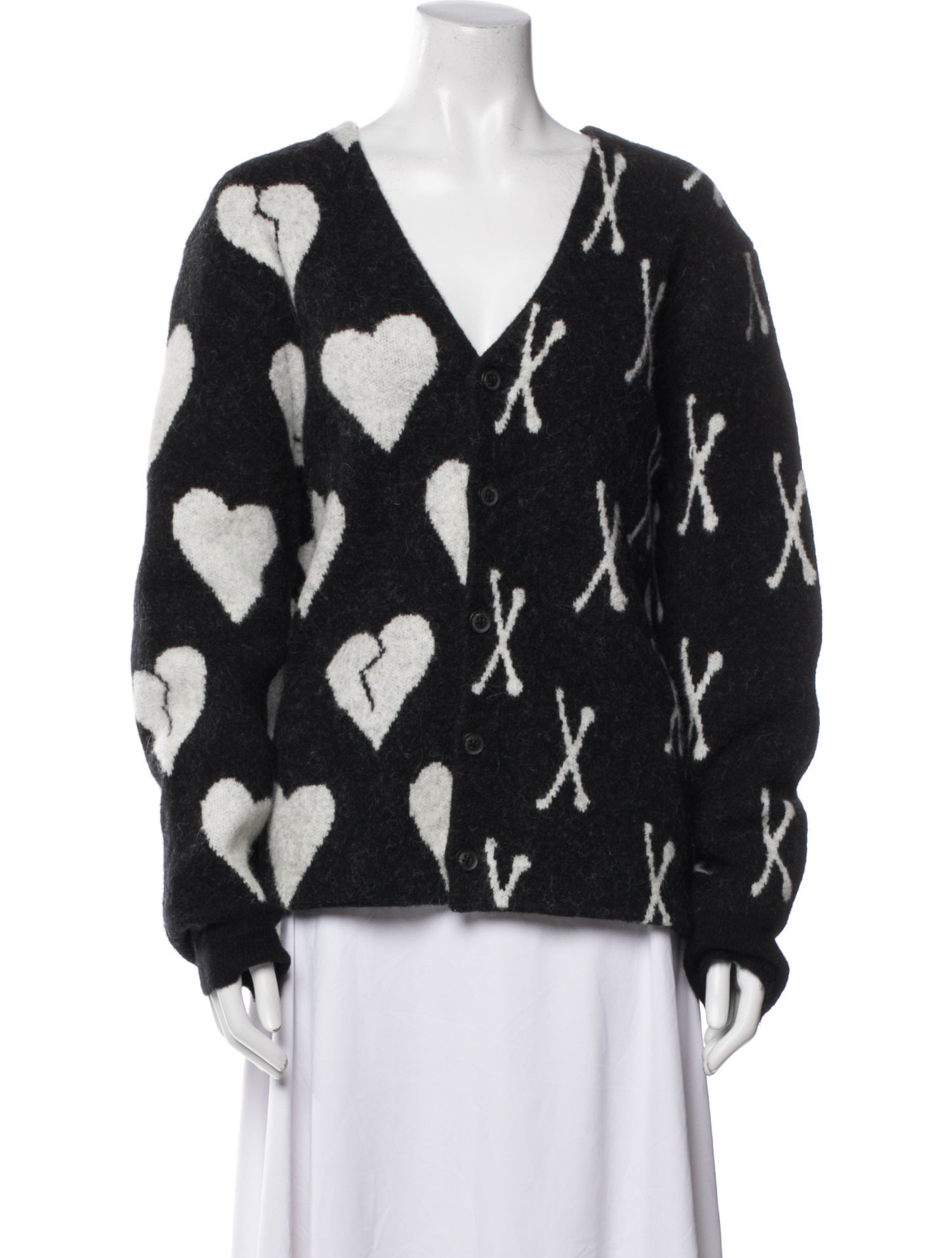 AllSaints Printed V-Neck Sweater