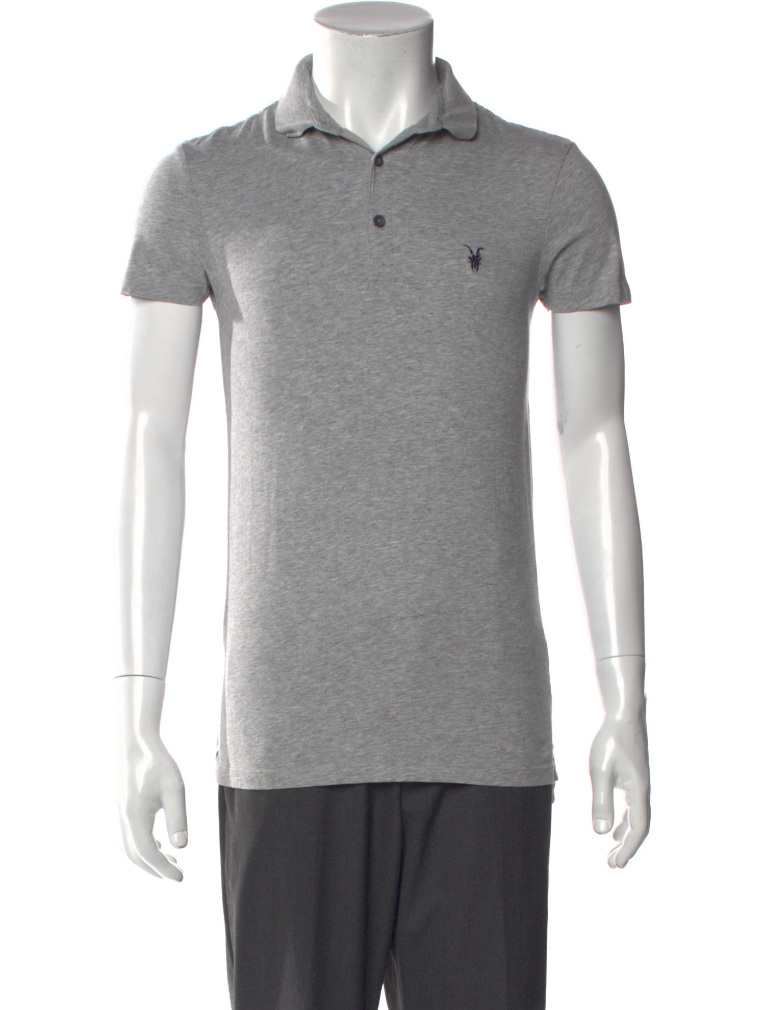 AllSaints Crew Neck Short Sleeve Polo Shirt