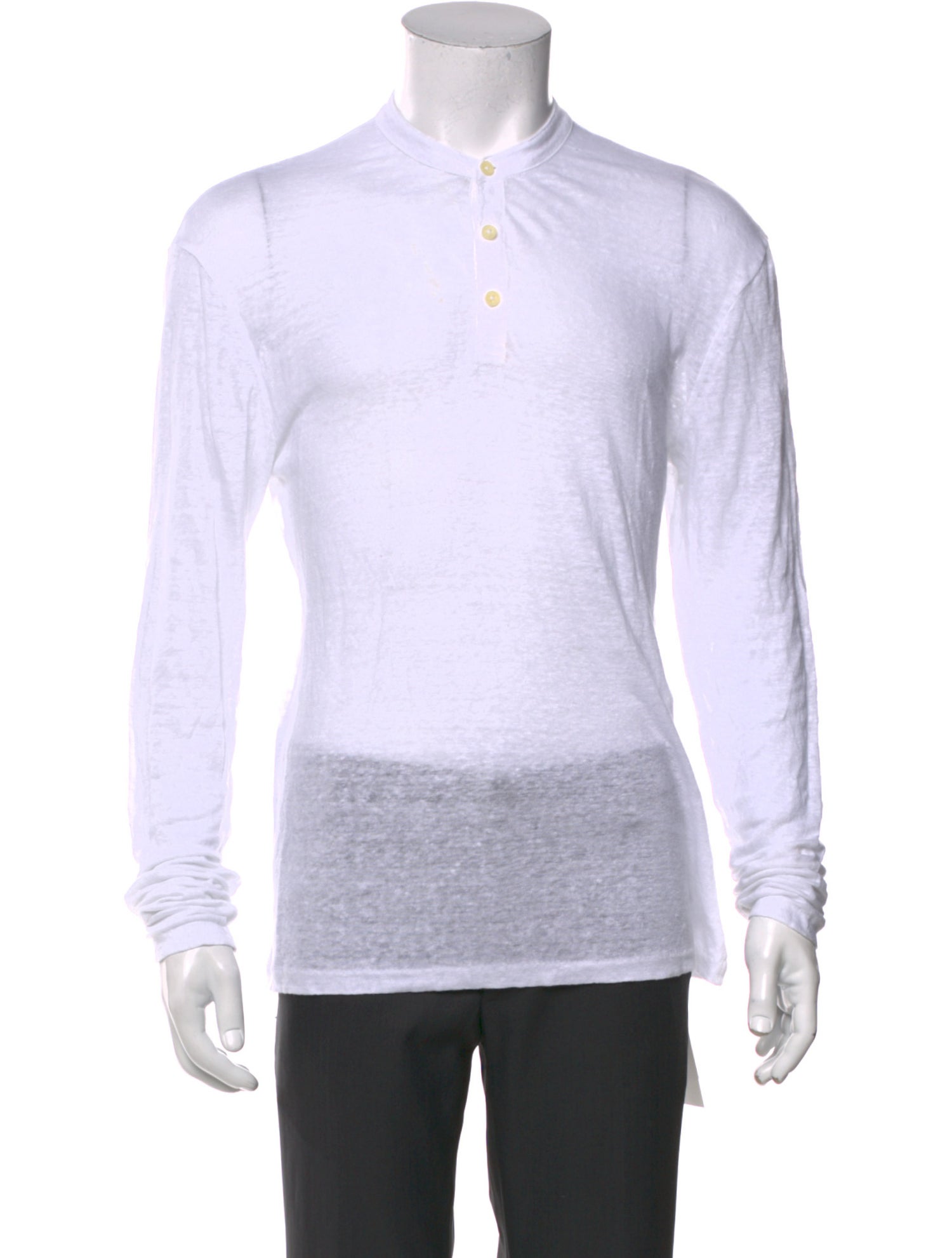 AllSaints Linen Crew Neck Polo Shirt