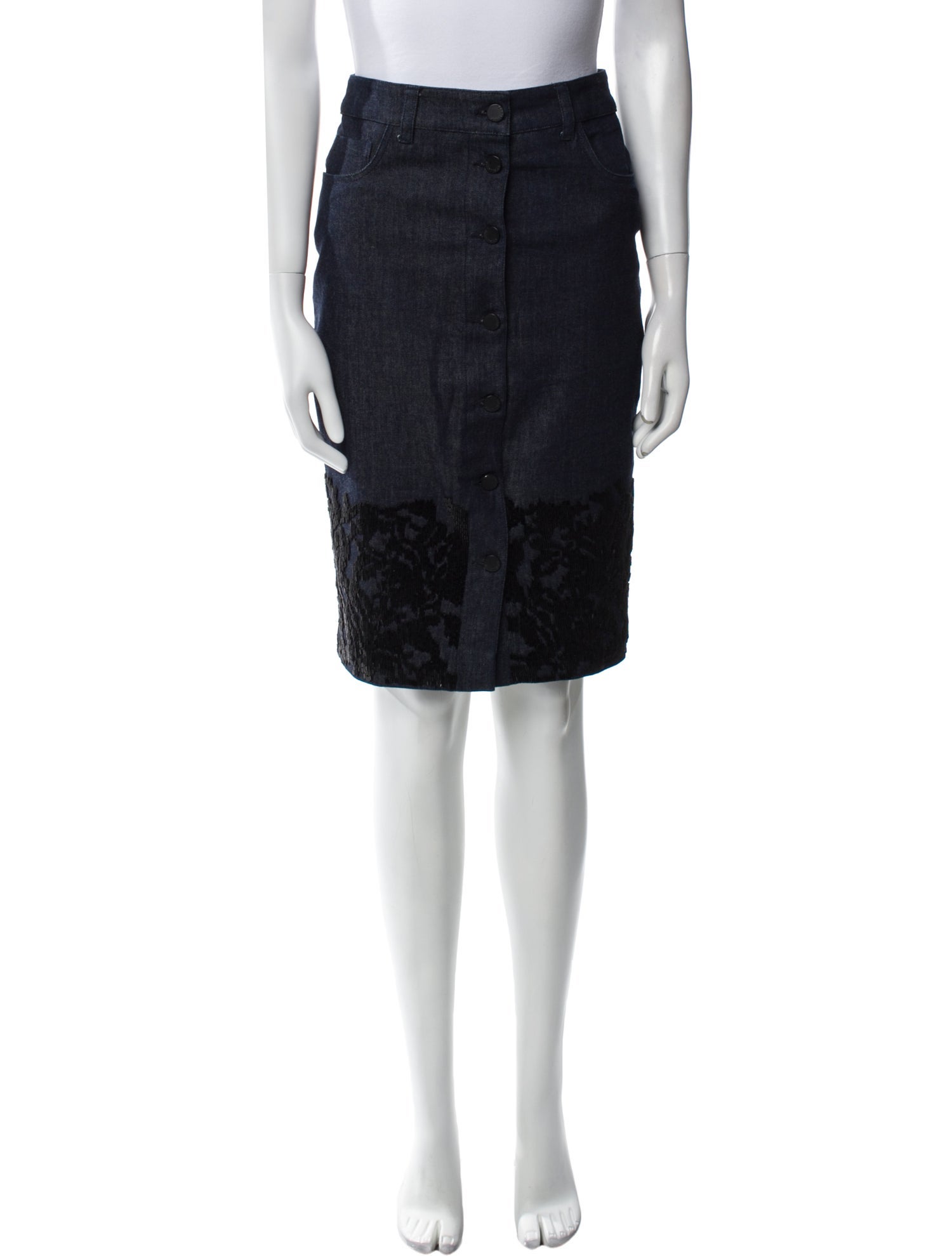 AllSaints Beaded Accents Knee-Length Skirt