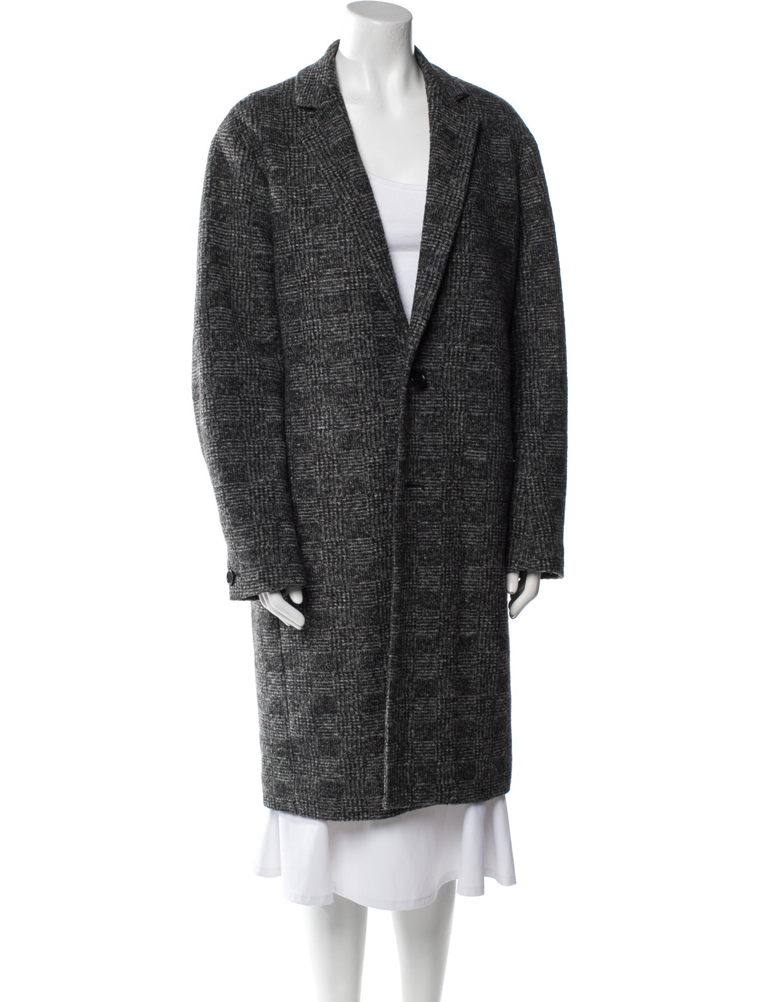 AllSaints Wool Plaid Print Coat