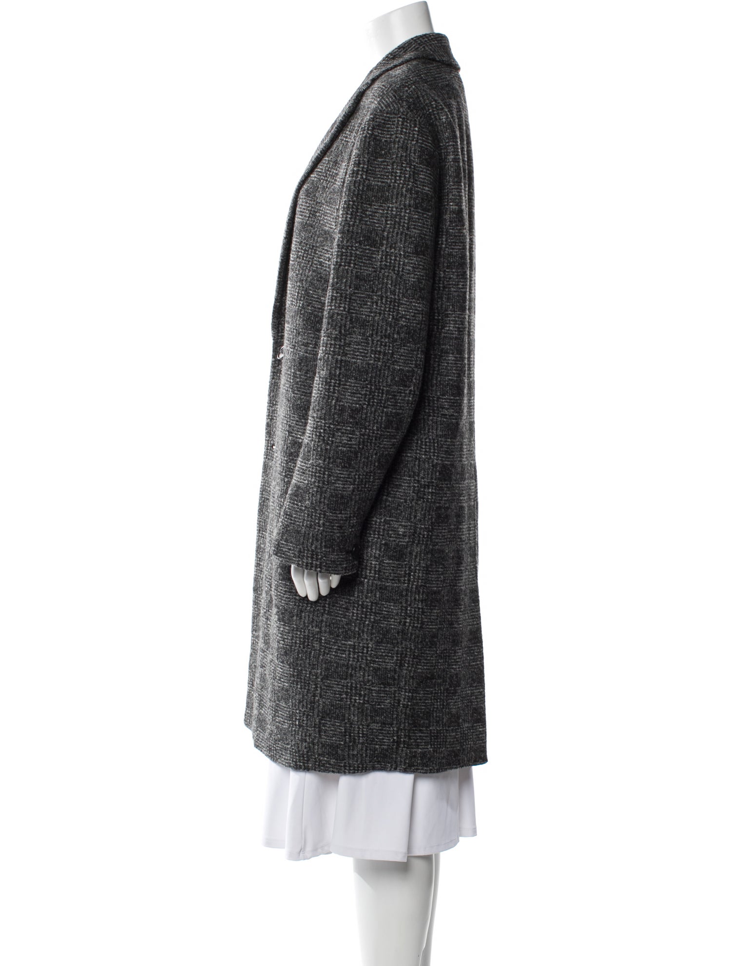AllSaints Wool Plaid Print Coat