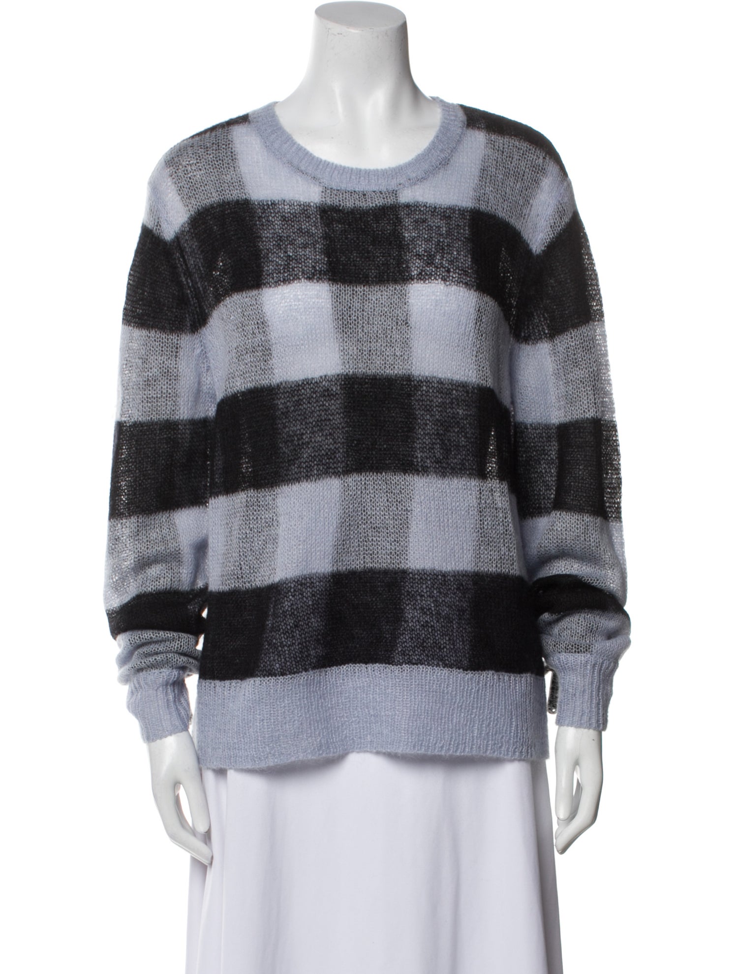 AllSaints Plaid Print Scoop Neck Sweater
