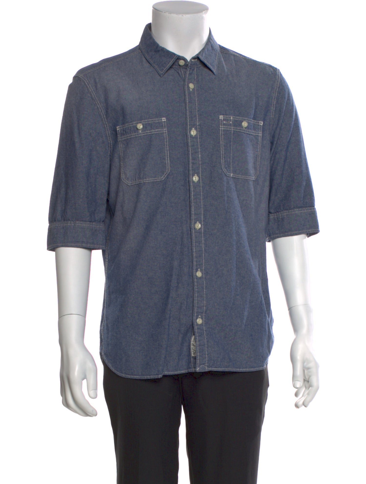 AllSaints Three-Quarter Sleeve Denim Shirt