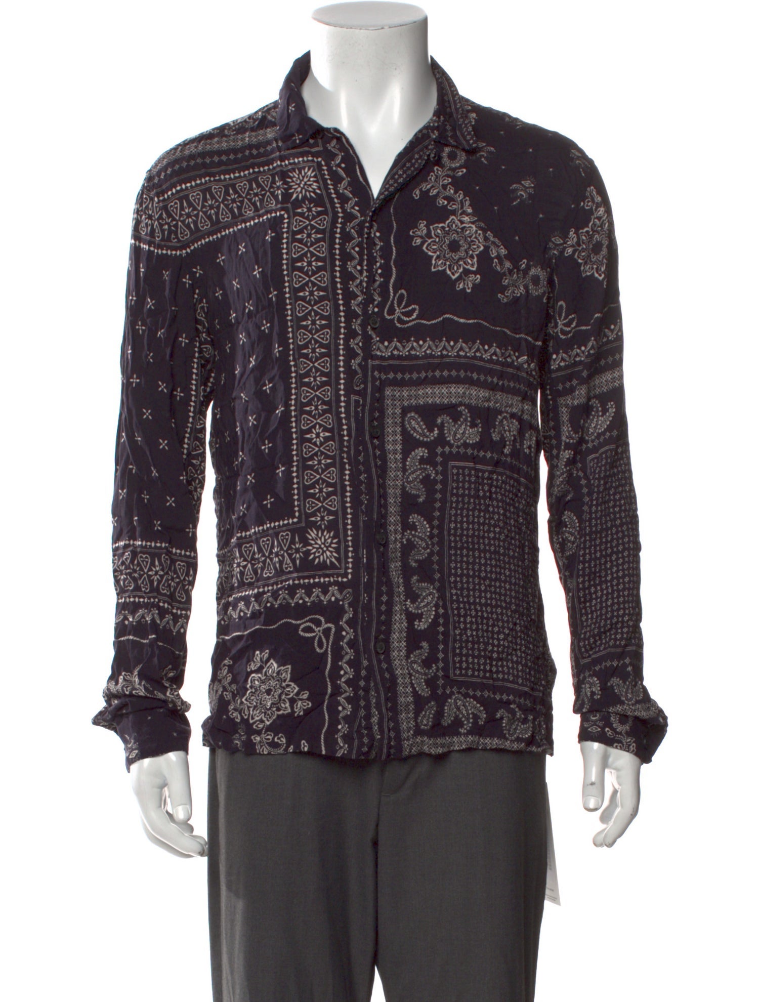 AllSaints Floral Print Long Sleeve Shirt