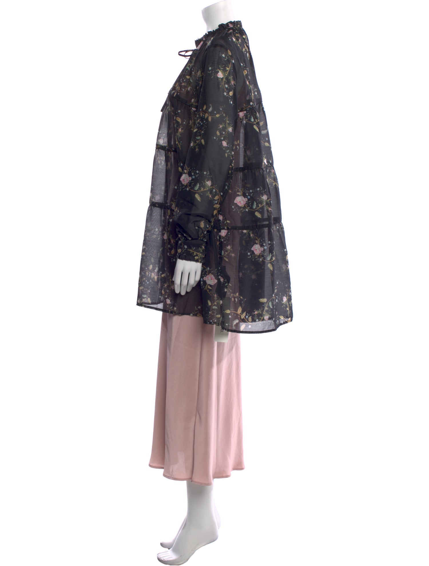 AllSaints Floral Print Midi Length Dress