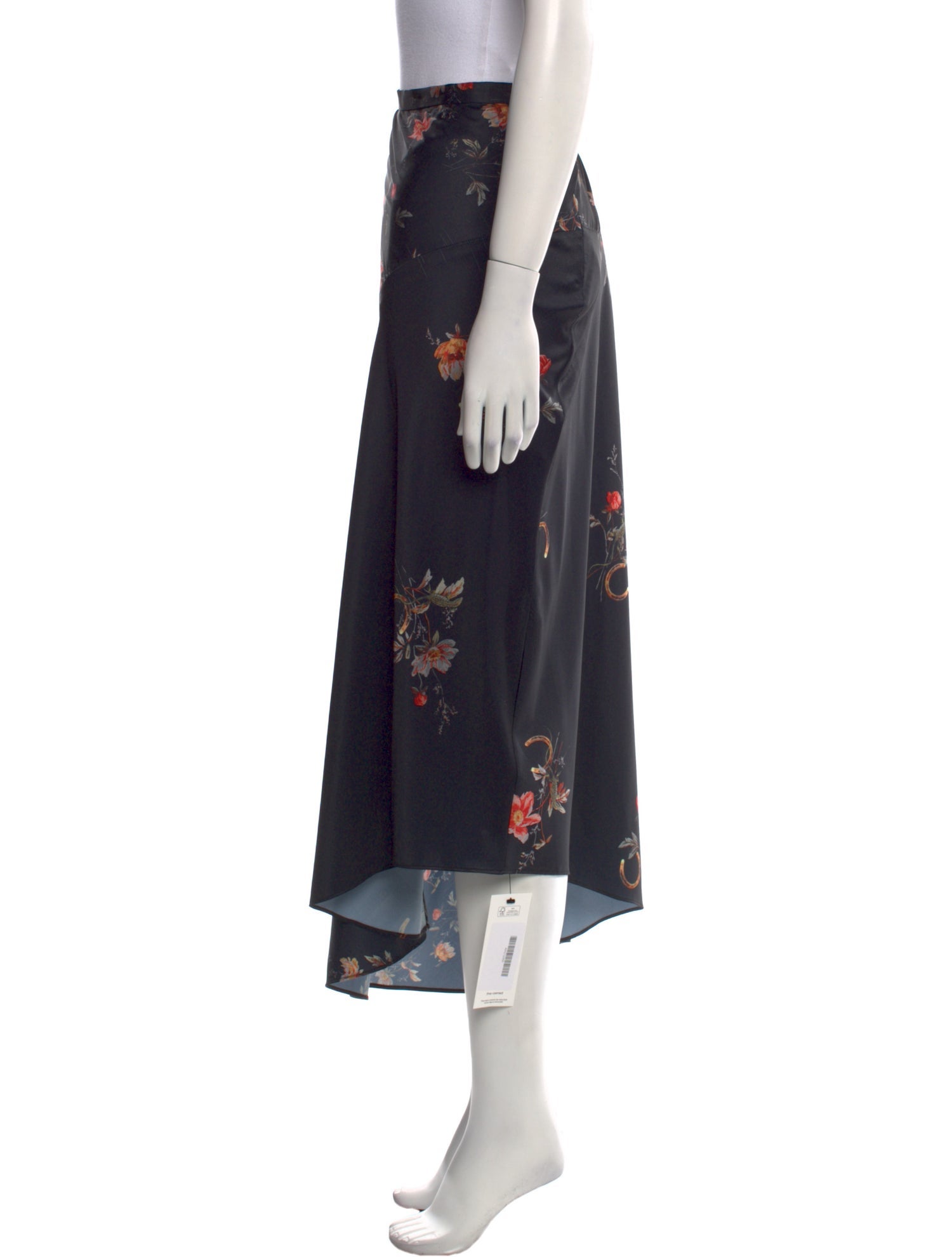 AllSaints Floral Print Midi Length Skirt