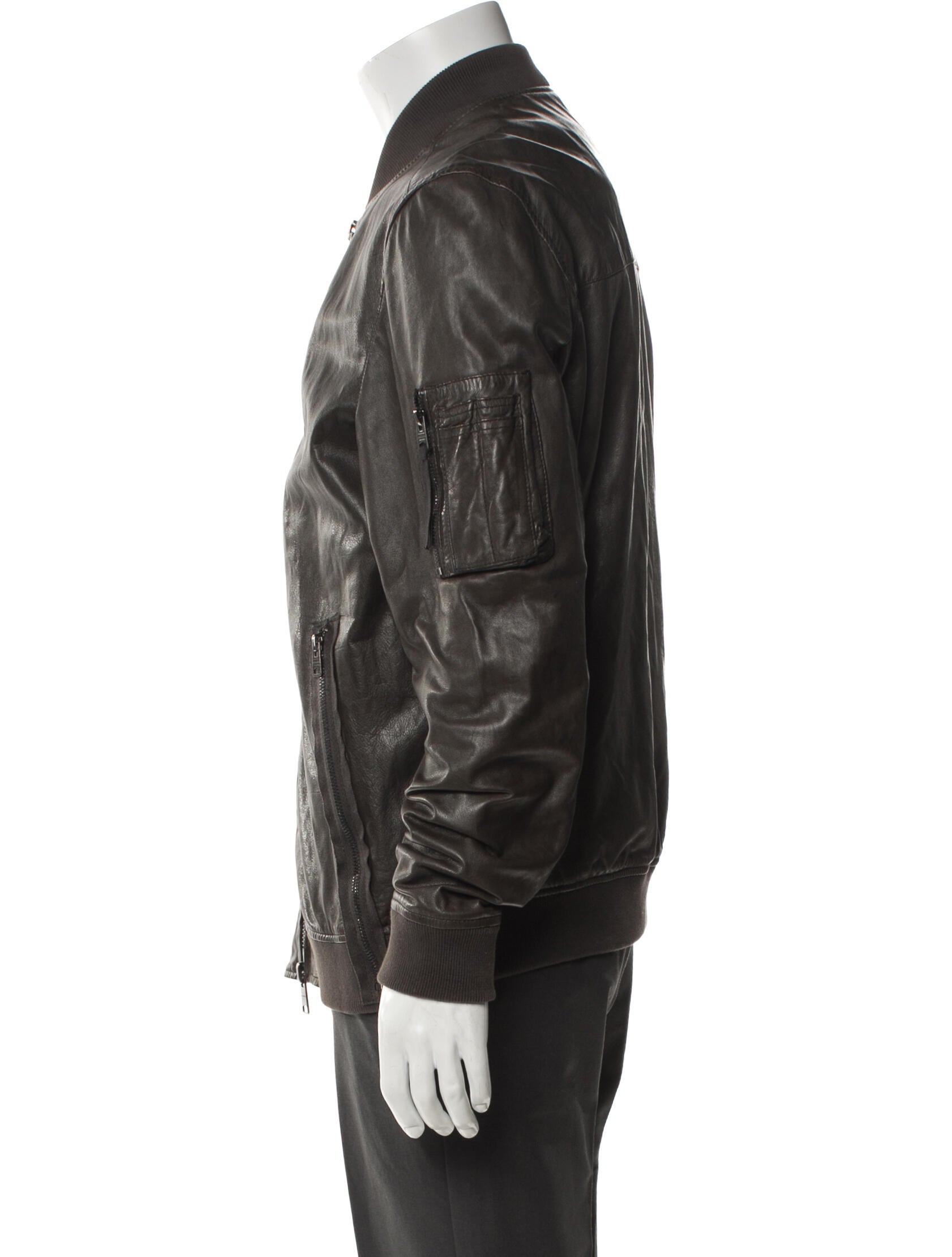 AllSaints Lamb Leather Bomber Jacket