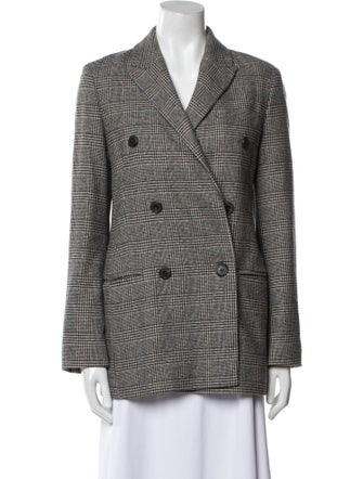 AllSaints Wool Plaid Print Blazer