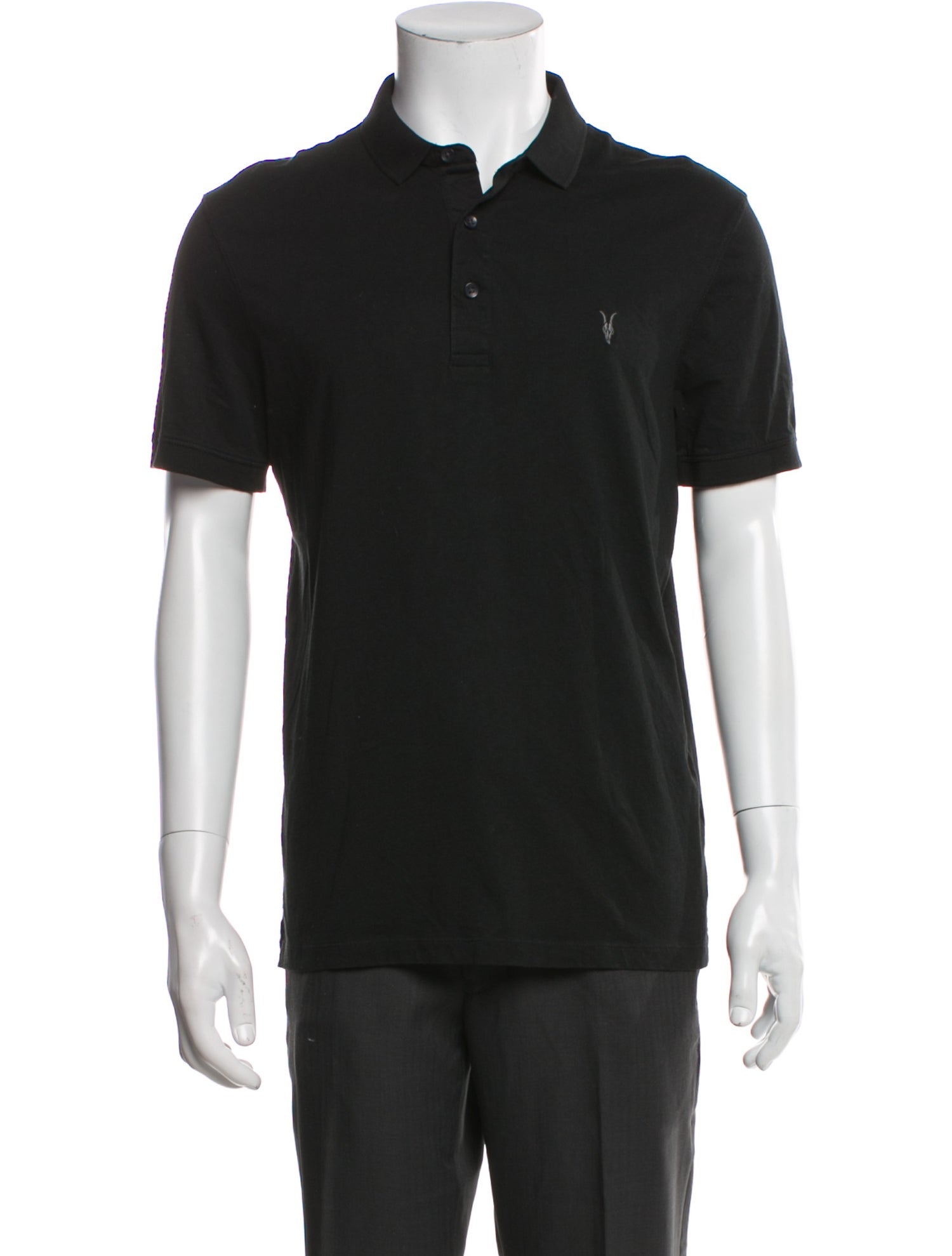 AllSaints Crew Neck Short Sleeve Polo Shirt