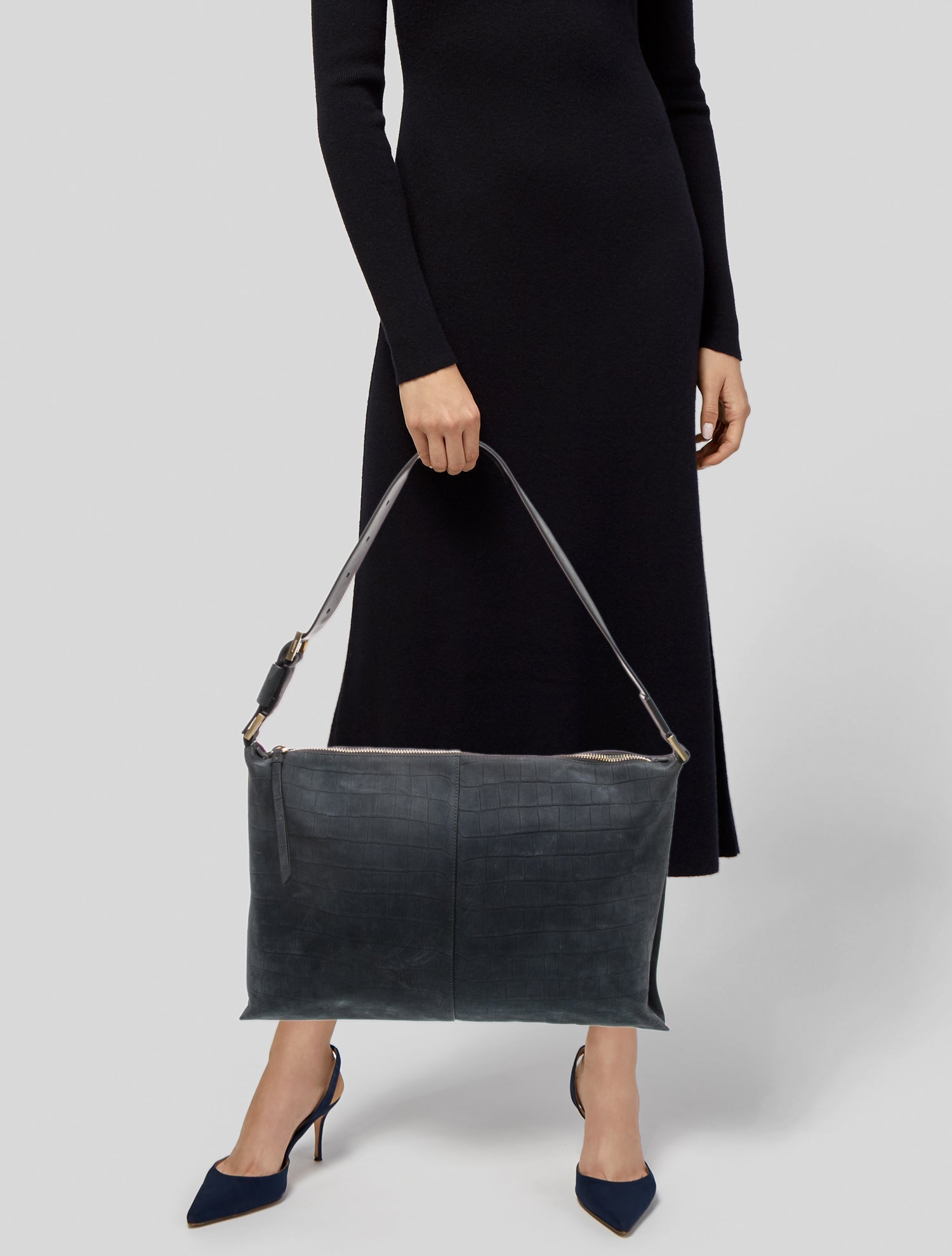 AllSaints Embossed Leather Shoulder Bag