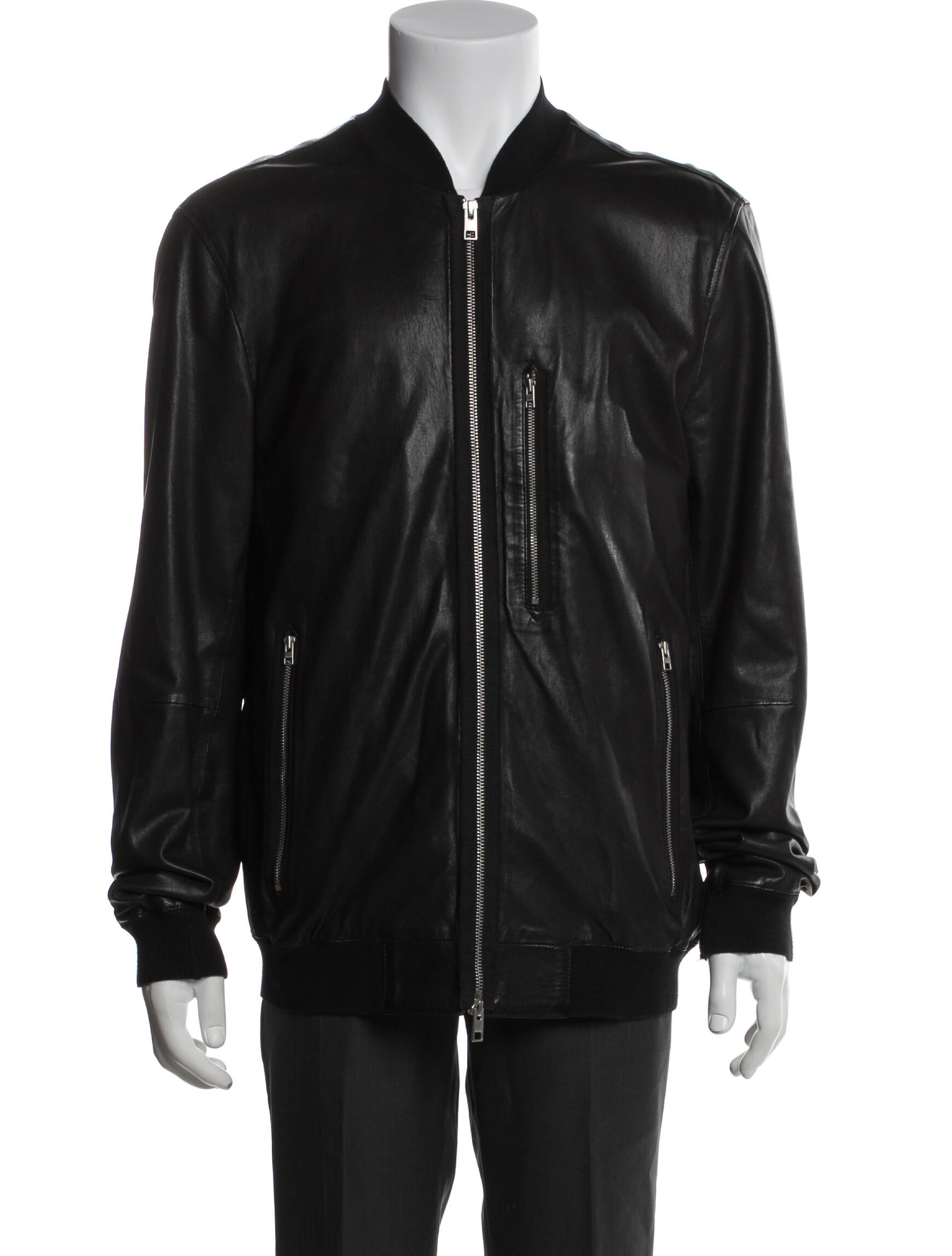 AllSaints Lamb Leather Bomber Jacket