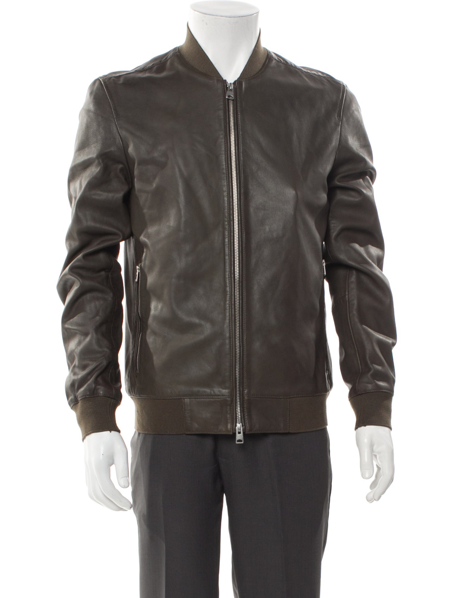 AllSaints Lamb Leather Bomber Jacket