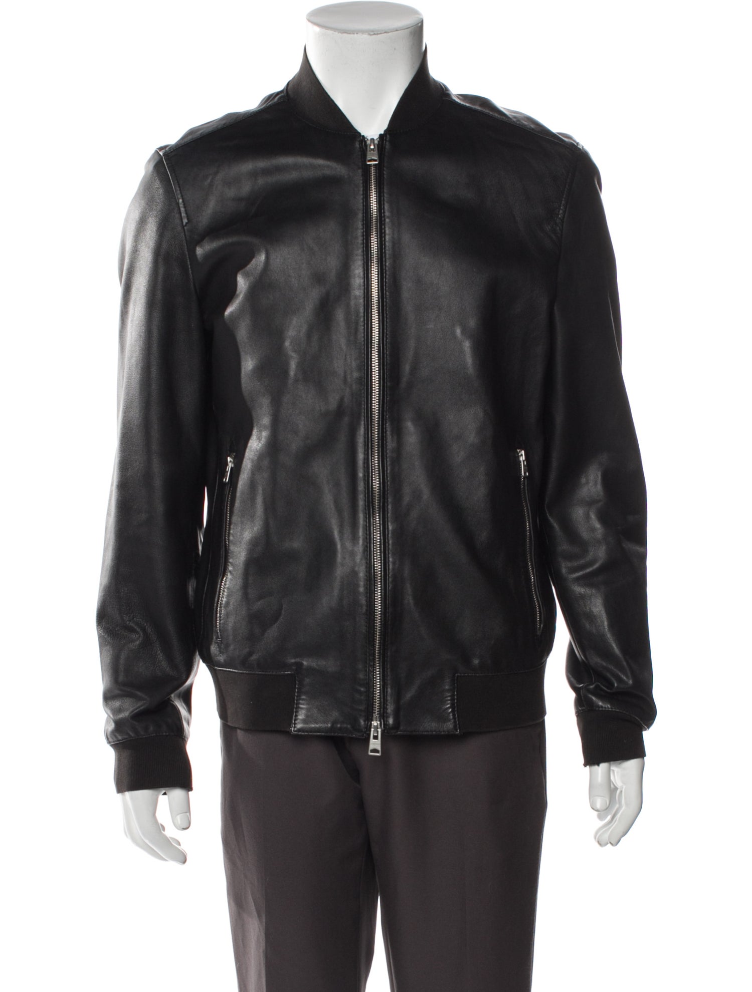 AllSaints Lamb Leather Bomber Jacket