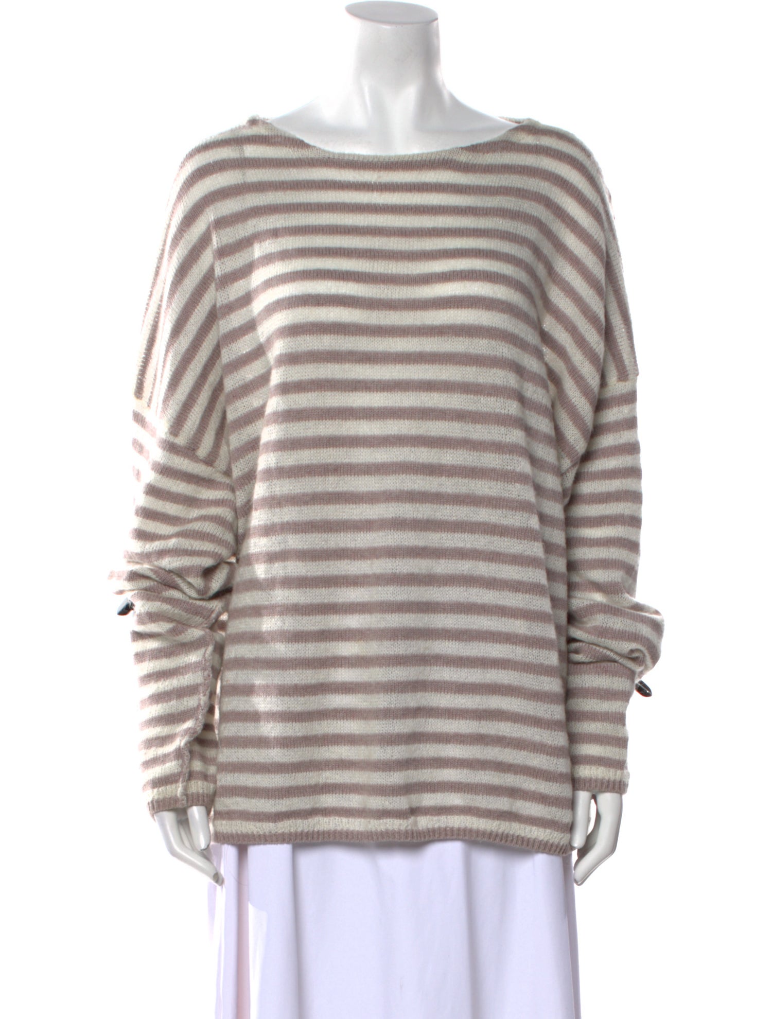 AllSaints Striped Bateau Neckline Sweater