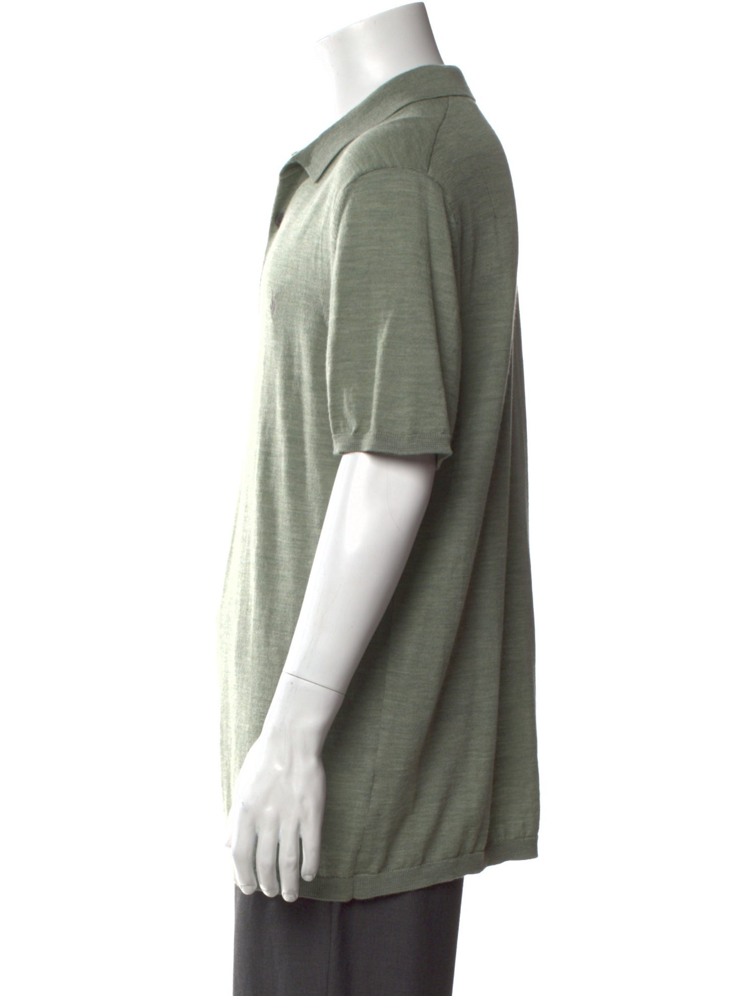 AllSaints Merino Wool V-Neck Polo Shirt