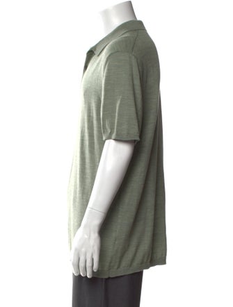 AllSaints Merino Wool V-Neck Polo Shirt