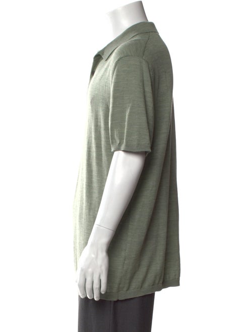 AllSaints Merino Wool V-Neck Polo Shirt