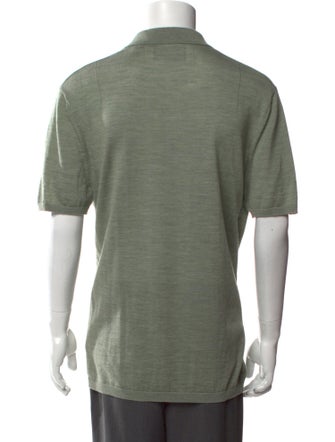 AllSaints Merino Wool V-Neck Polo Shirt