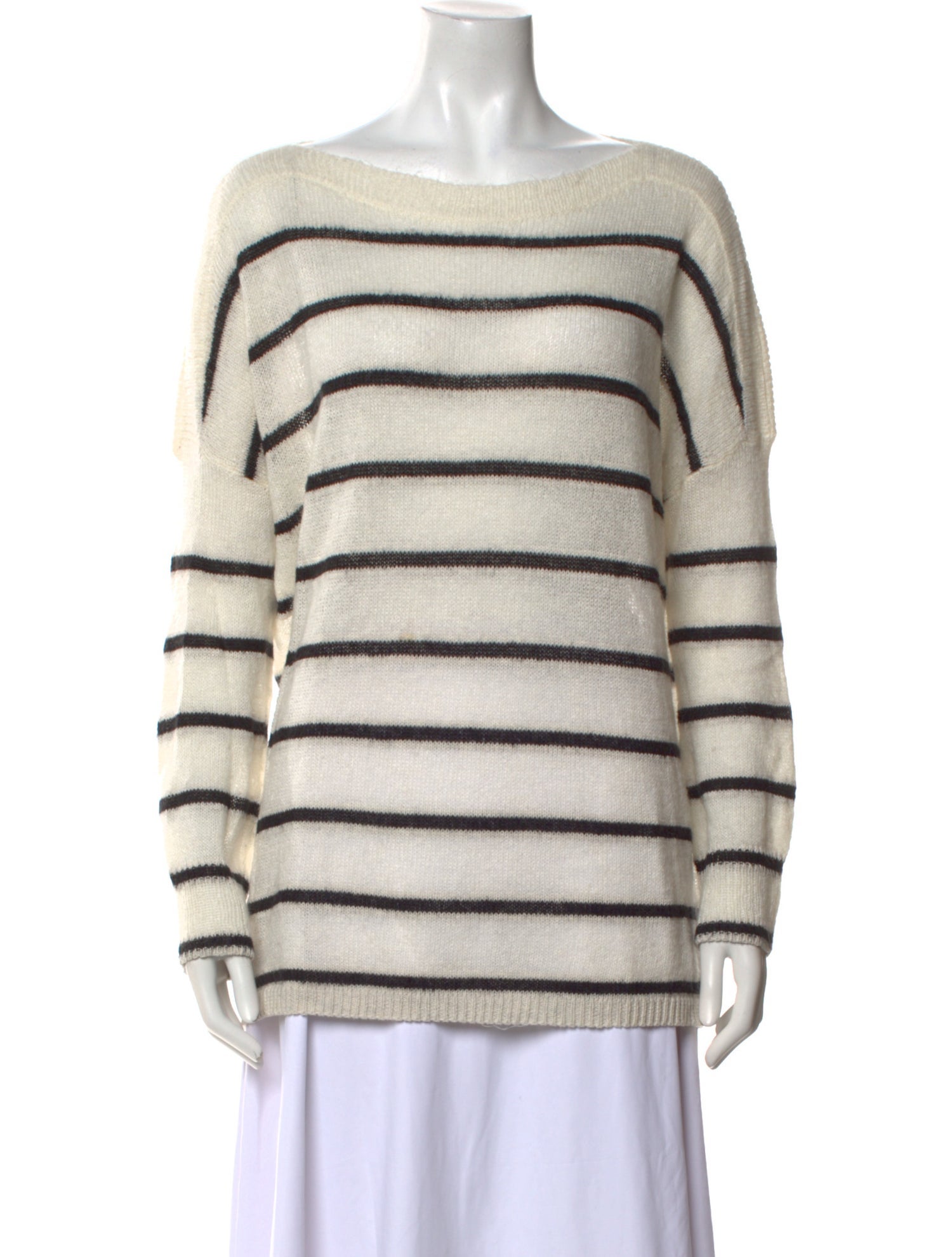 AllSaints Striped Bateau Neckline Sweater