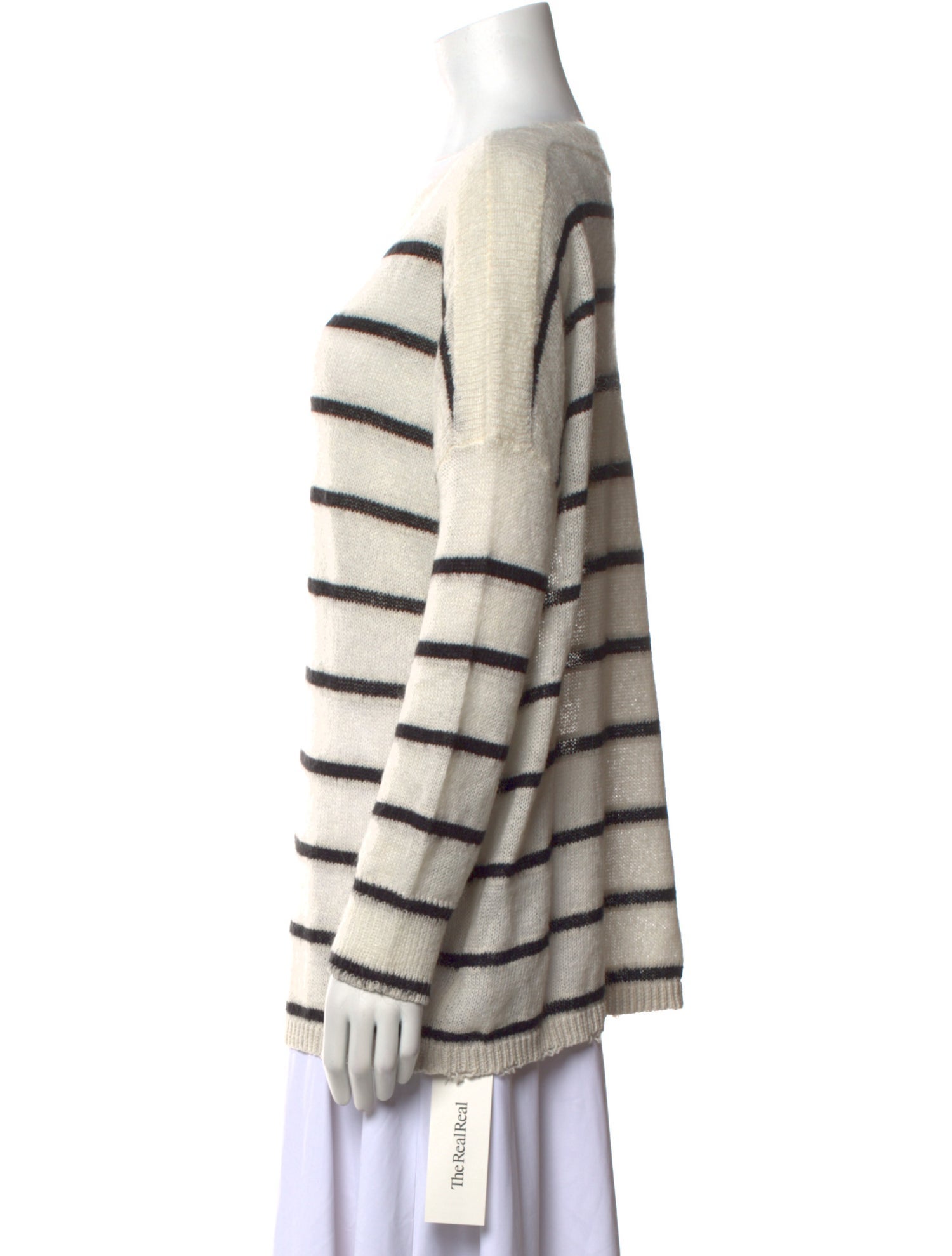 AllSaints Striped Bateau Neckline Sweater