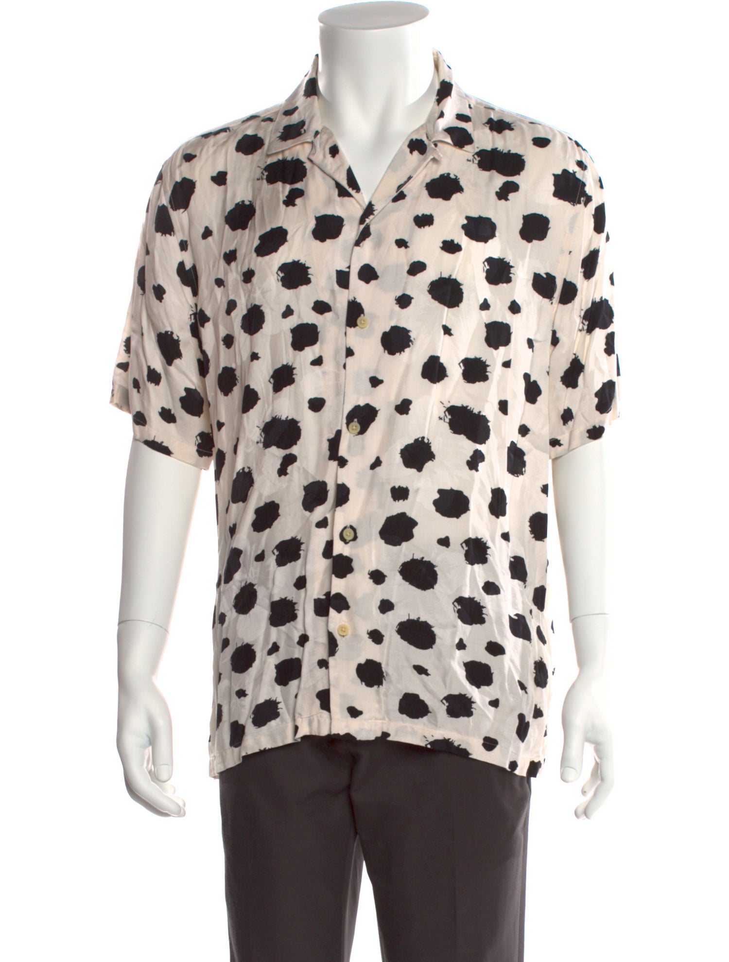 AllSaints Polka Dot Print Short Sleeve Shirt