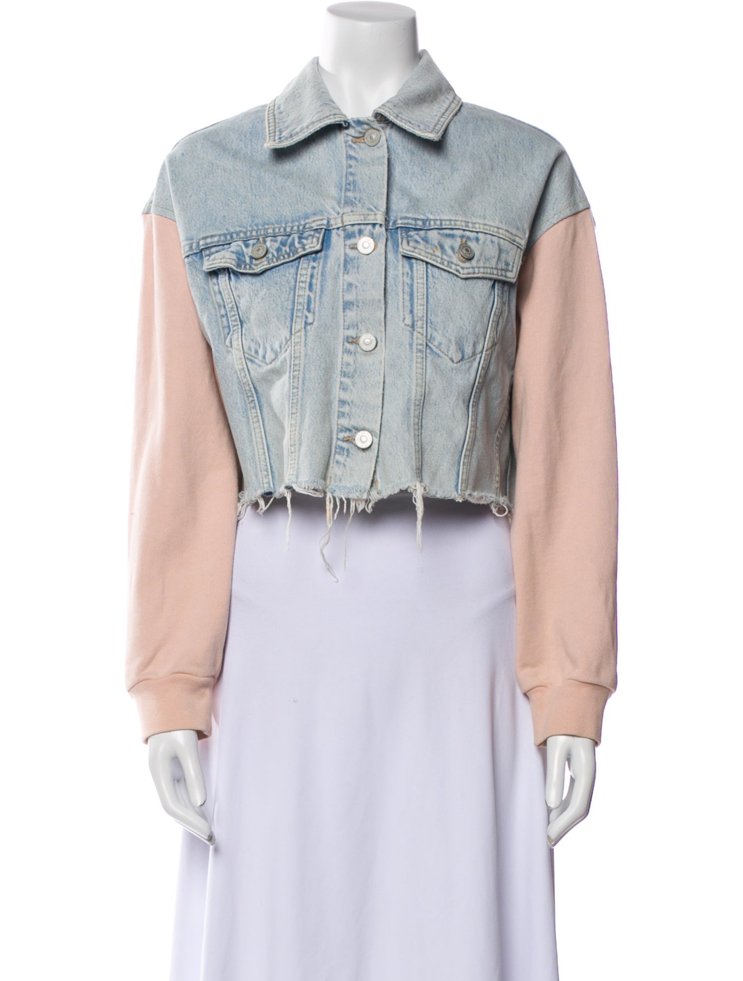 AllSaints Colorblock Pattern Denim Jacket