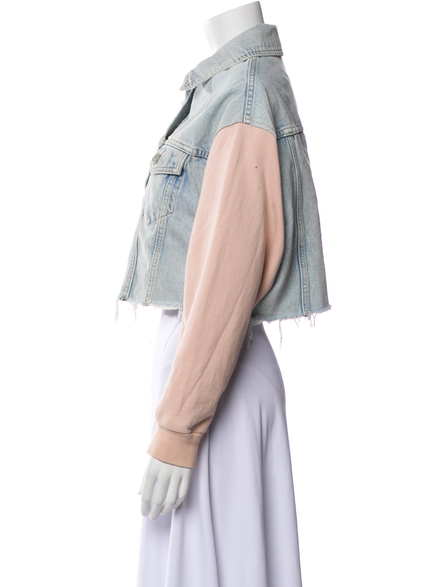 AllSaints Colorblock Pattern Denim Jacket