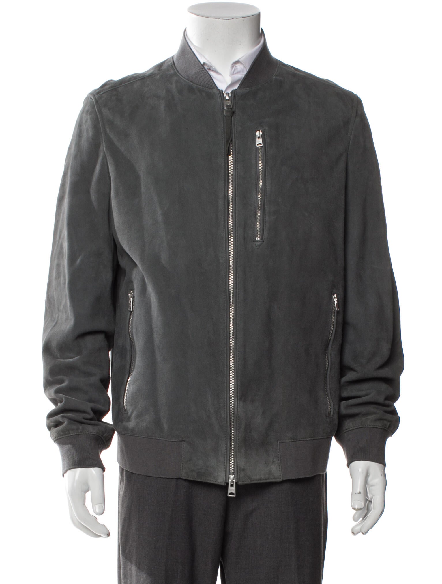 AllSaints Goat Leather Bomber Jacket