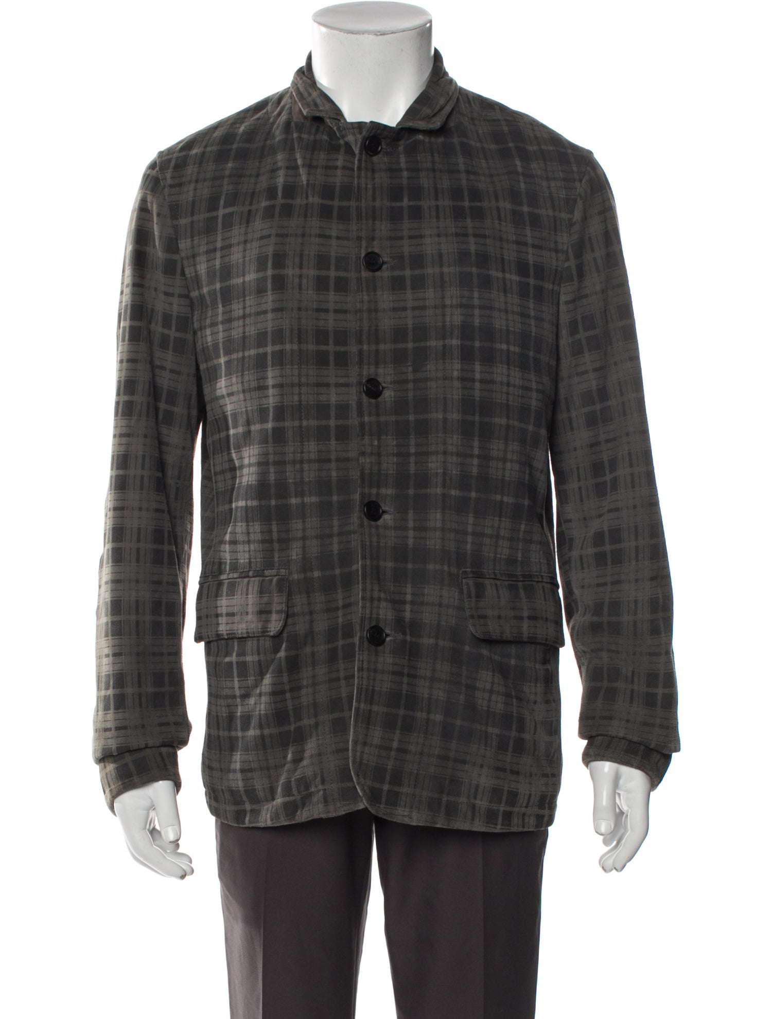 AllSaints Leather Plaid Print Jacket w/ Tags