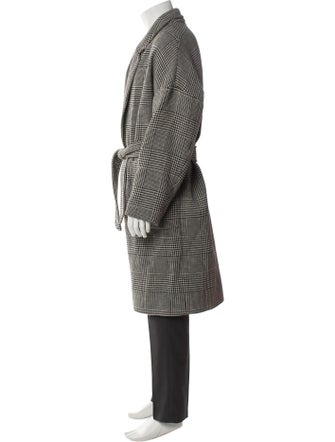 AllSaints Houndstooth Print Trench Coat