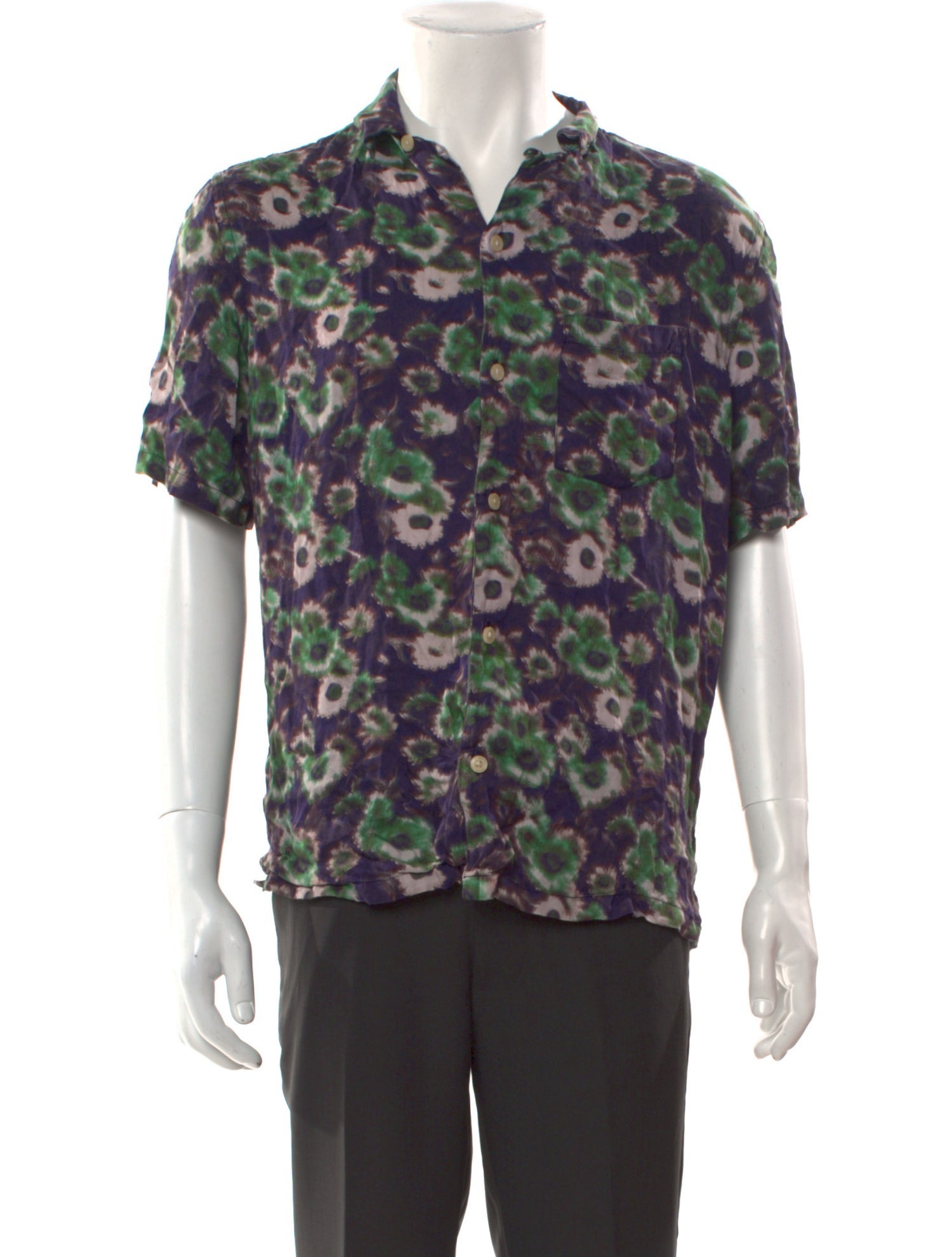 AllSaints Floral Print Short Sleeve Shirt