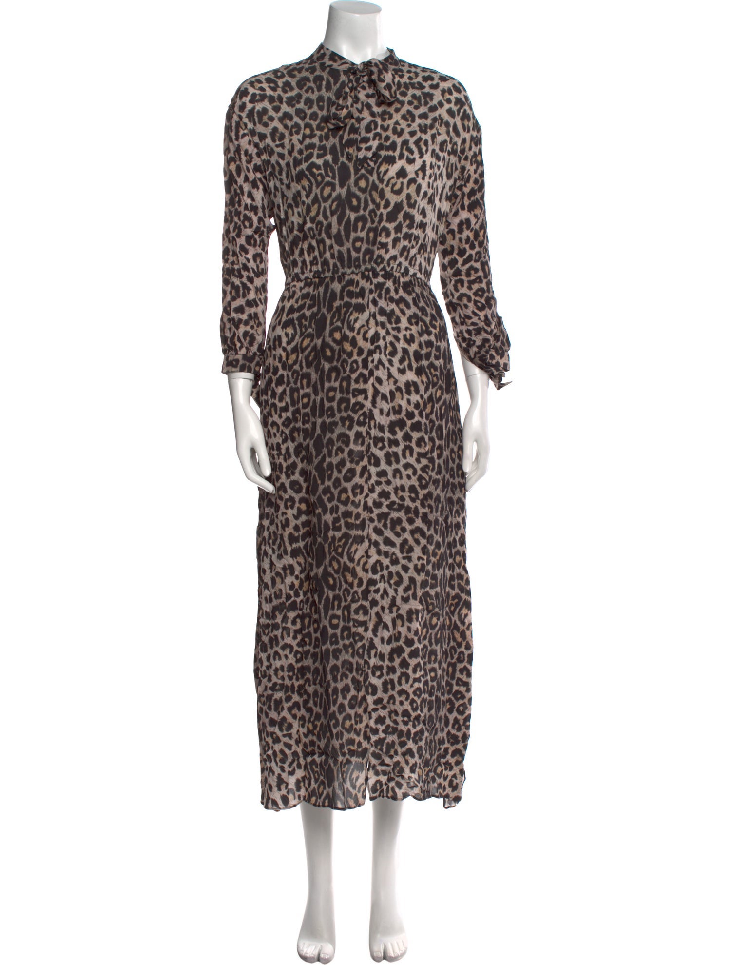 AllSaints Animal Print Long Dress