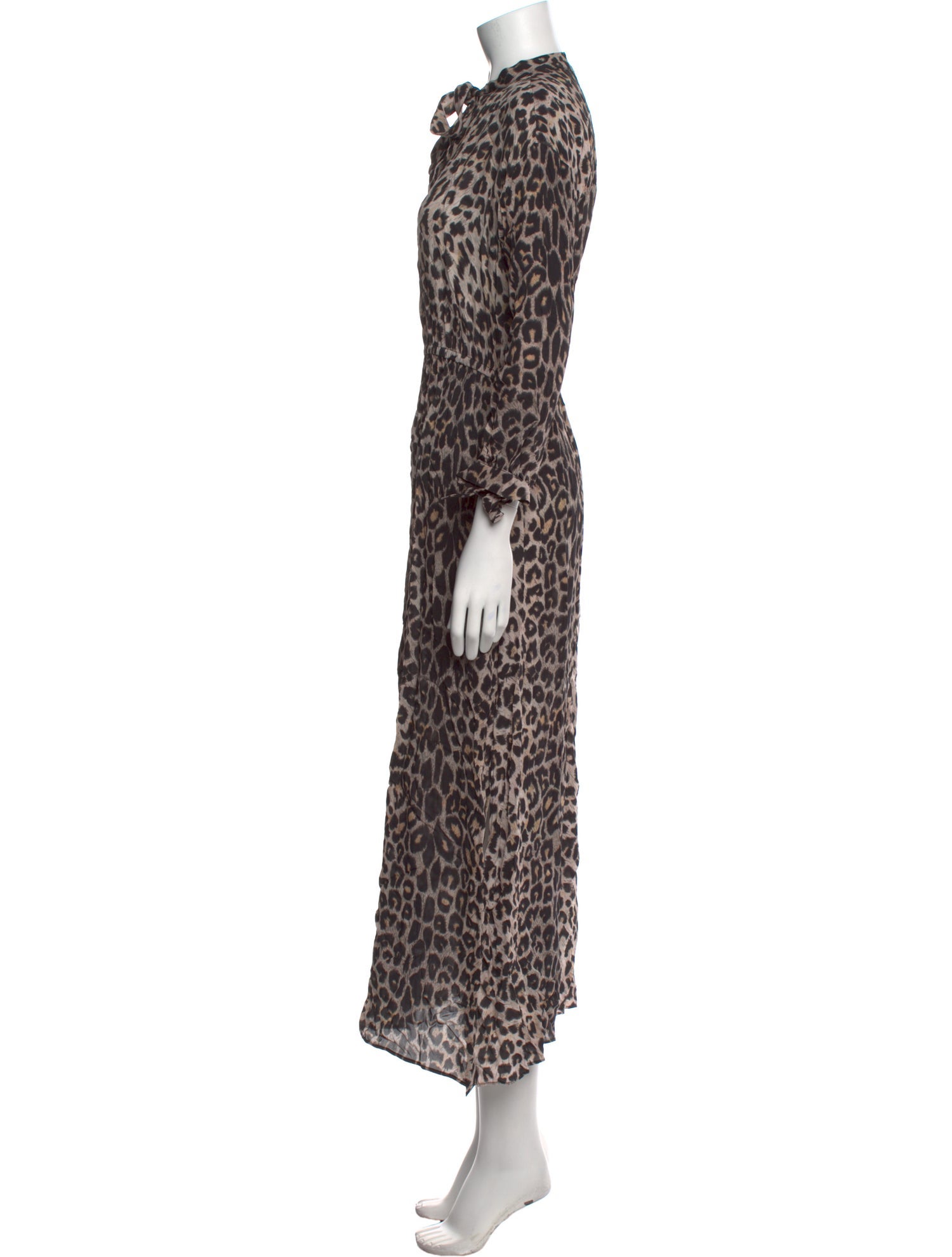AllSaints Animal Print Long Dress