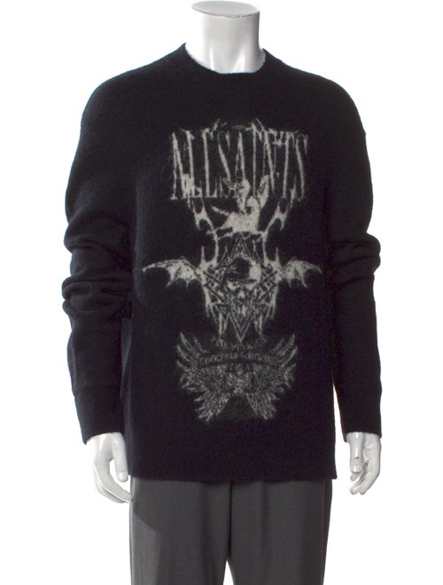 AllSaints Graphic Print Crew Neck Pullover