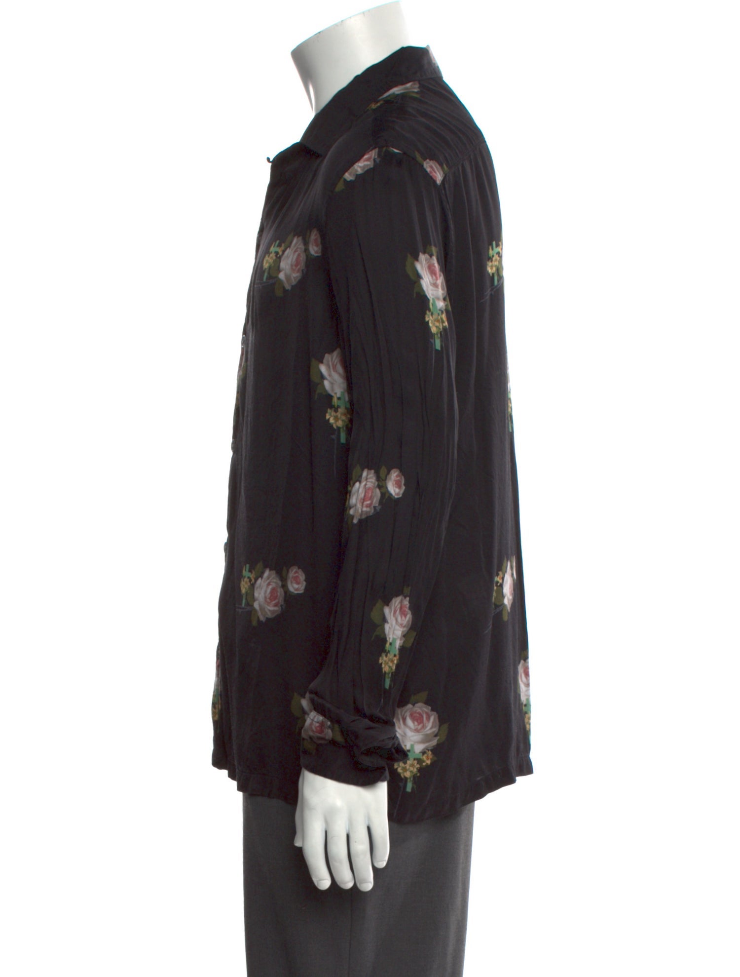 AllSaints Floral Print Long Sleeve Shirt